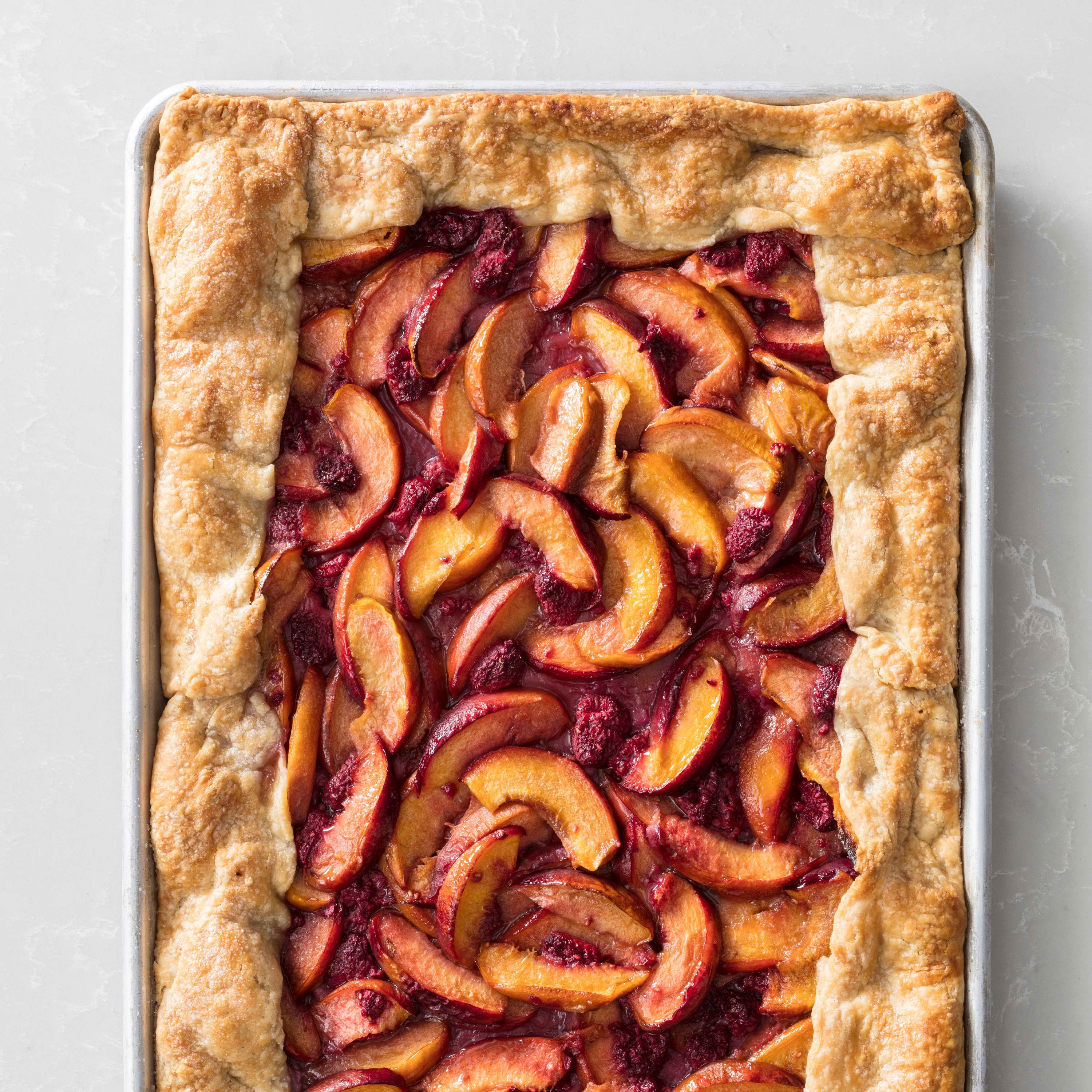 Nectarine and Raspberry Slab Galette | America's Test Kitchen