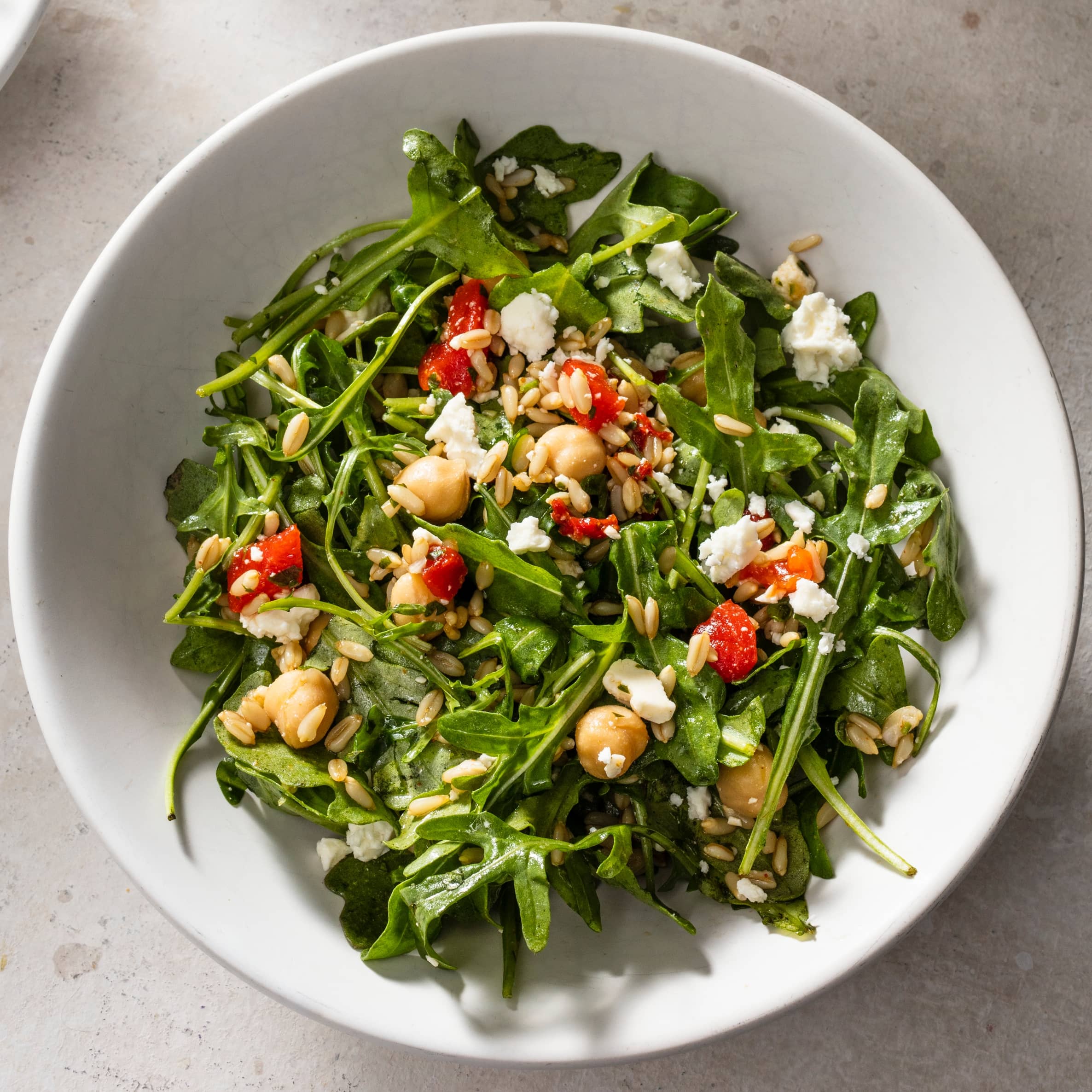 Gluten-Free Oat Berry, Chickpea, and Arugula Salad