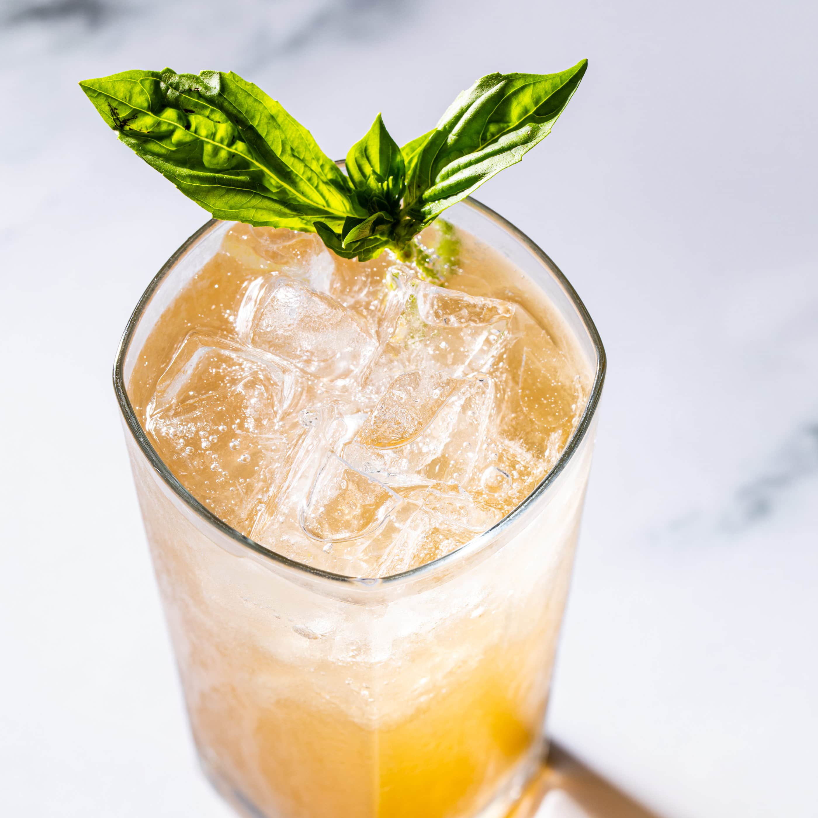 Peach-Basil Vodka Spritzer