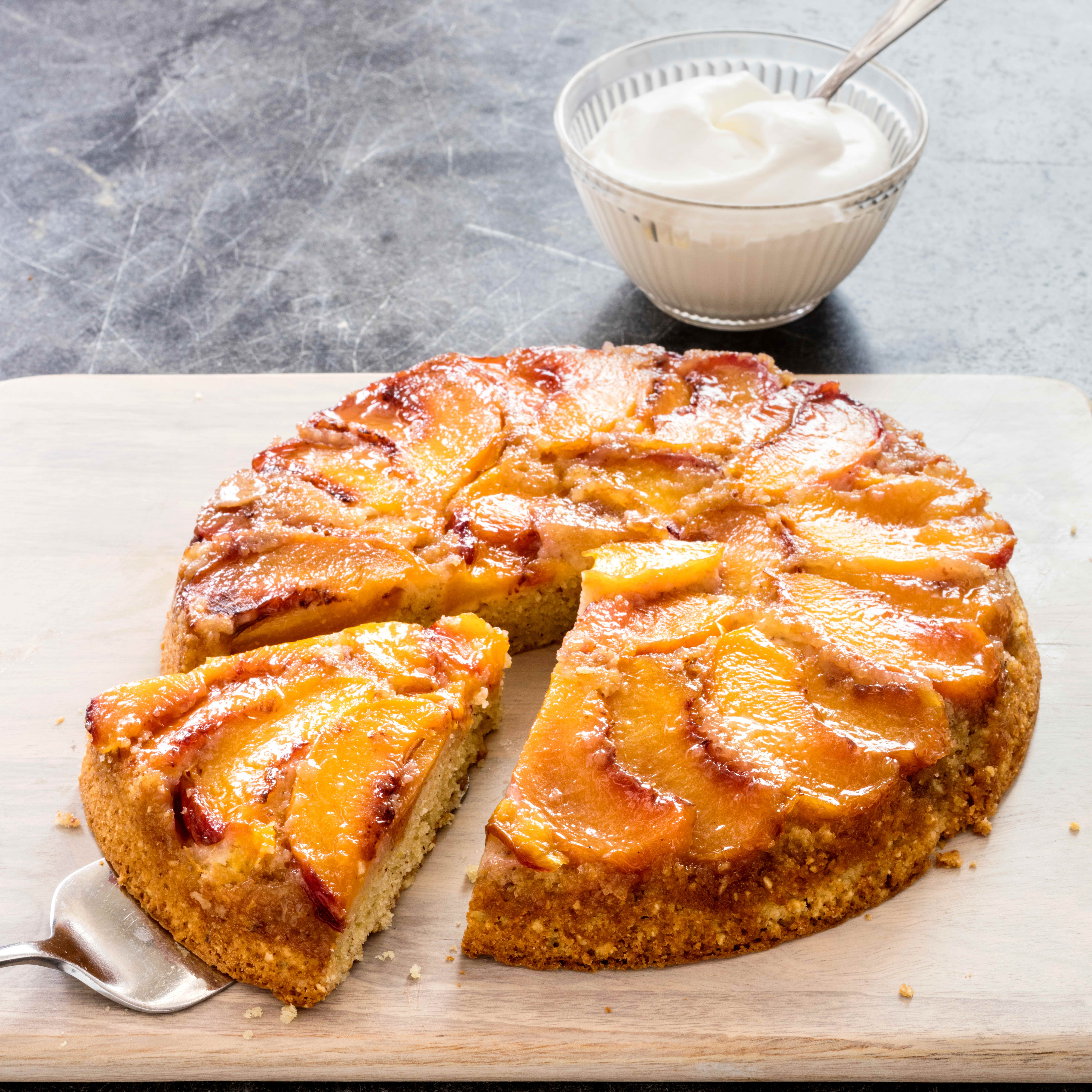 Cast Iron Pour-Over Peach Cake