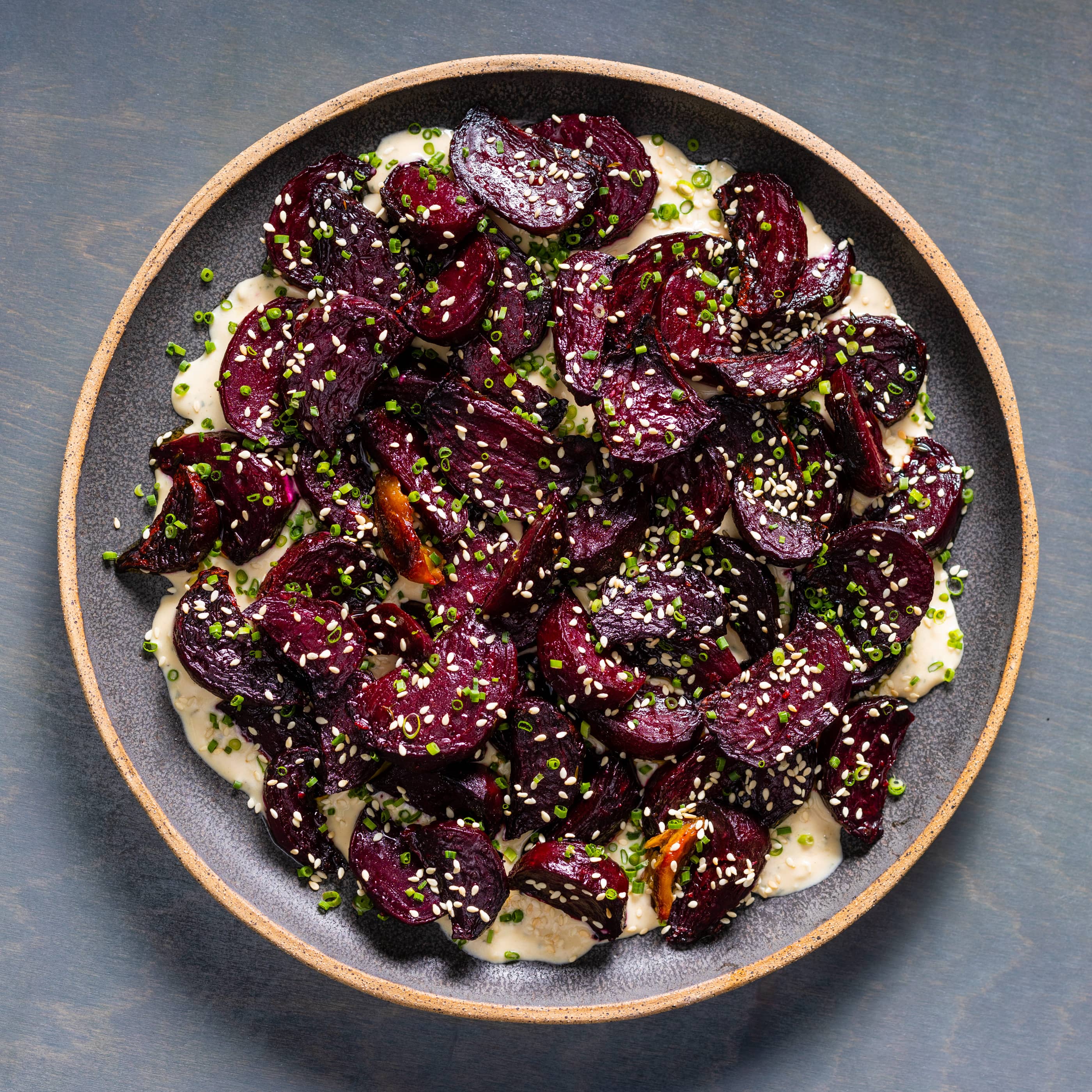 Roasted Beets with Lemon-Tahini Dressing