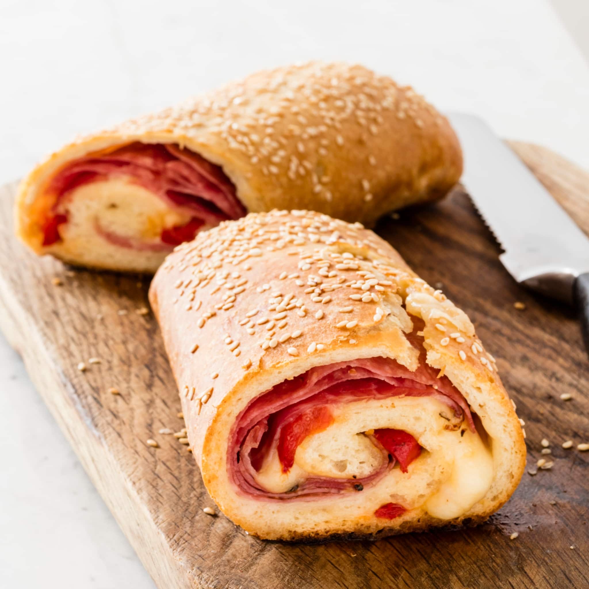 Salami, Capicola, and Provolone Stromboli
