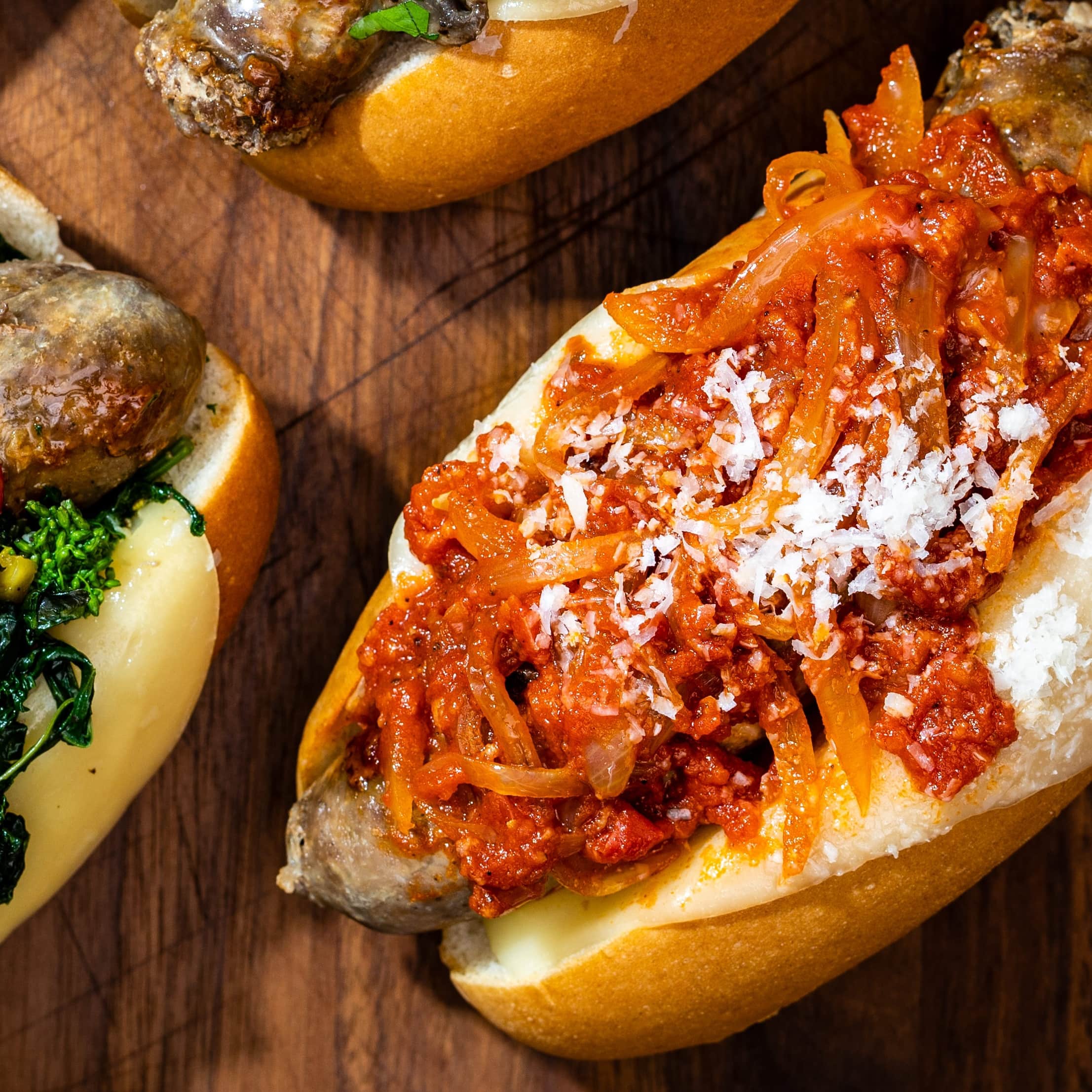 Sausage Sandwiches with Marinara and Mozzarella