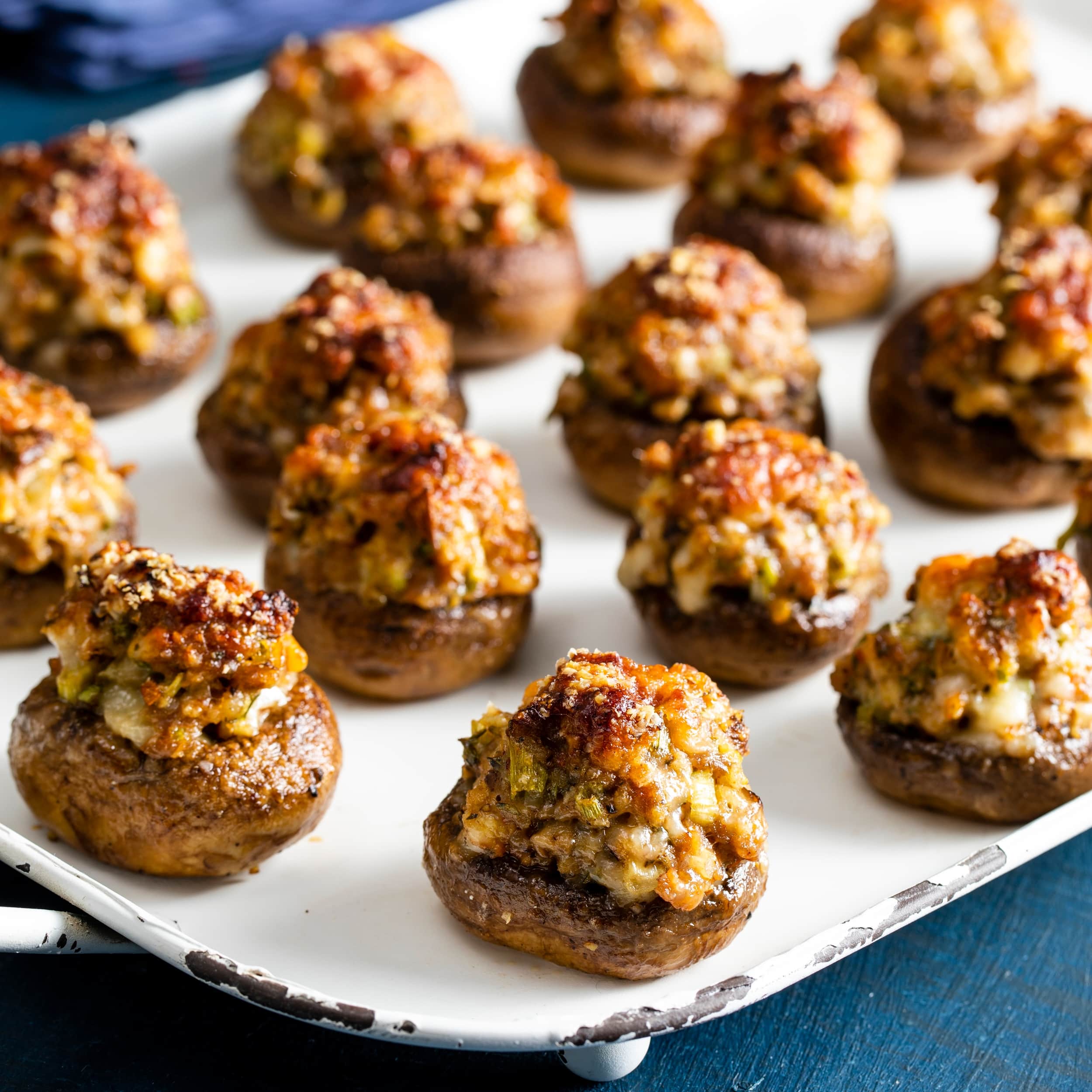 Sausage-and-Cheddar Stuffed Mushrooms | America's Test Kitchen