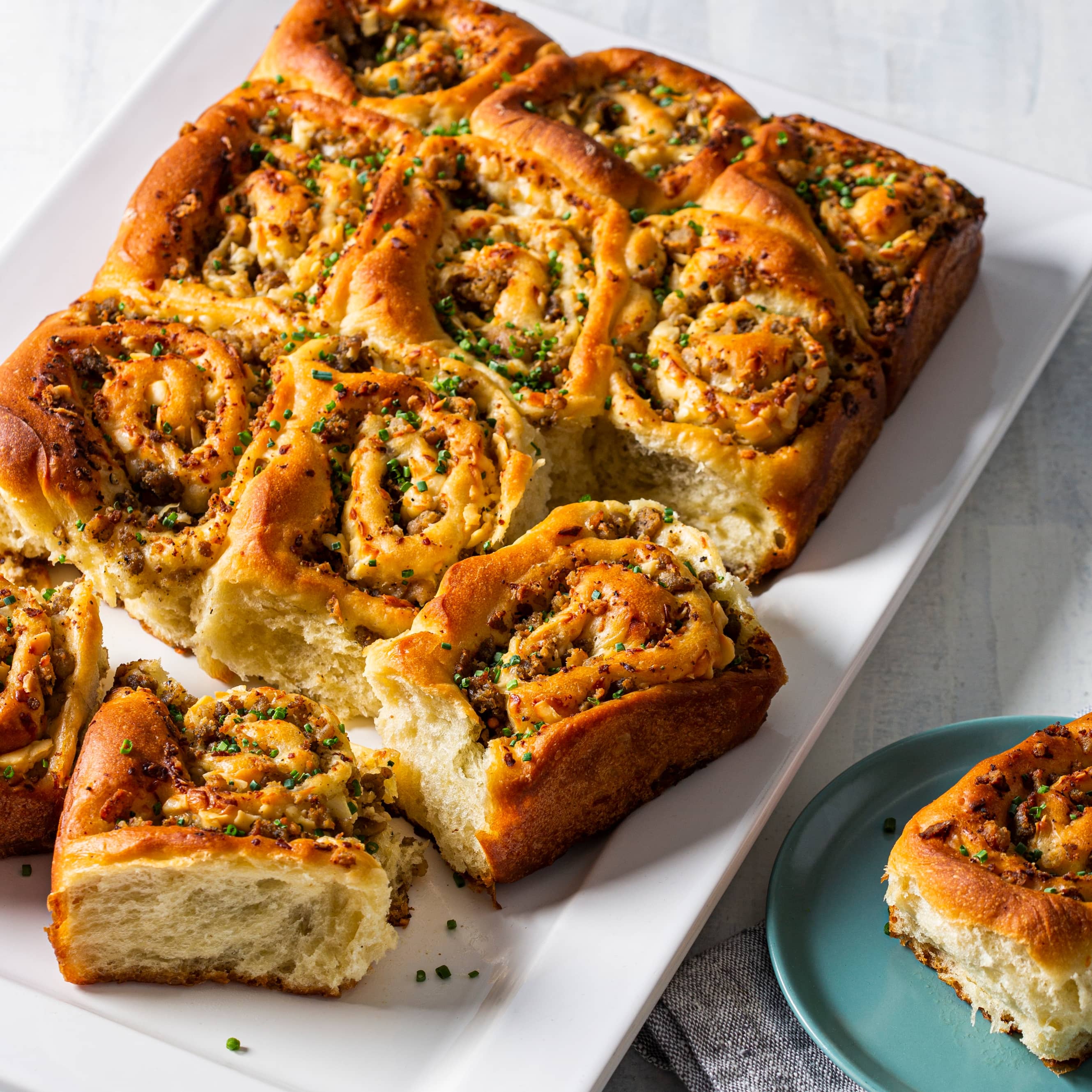 Sausage and Chive Pull-Apart Rolls | America's Test Kitchen