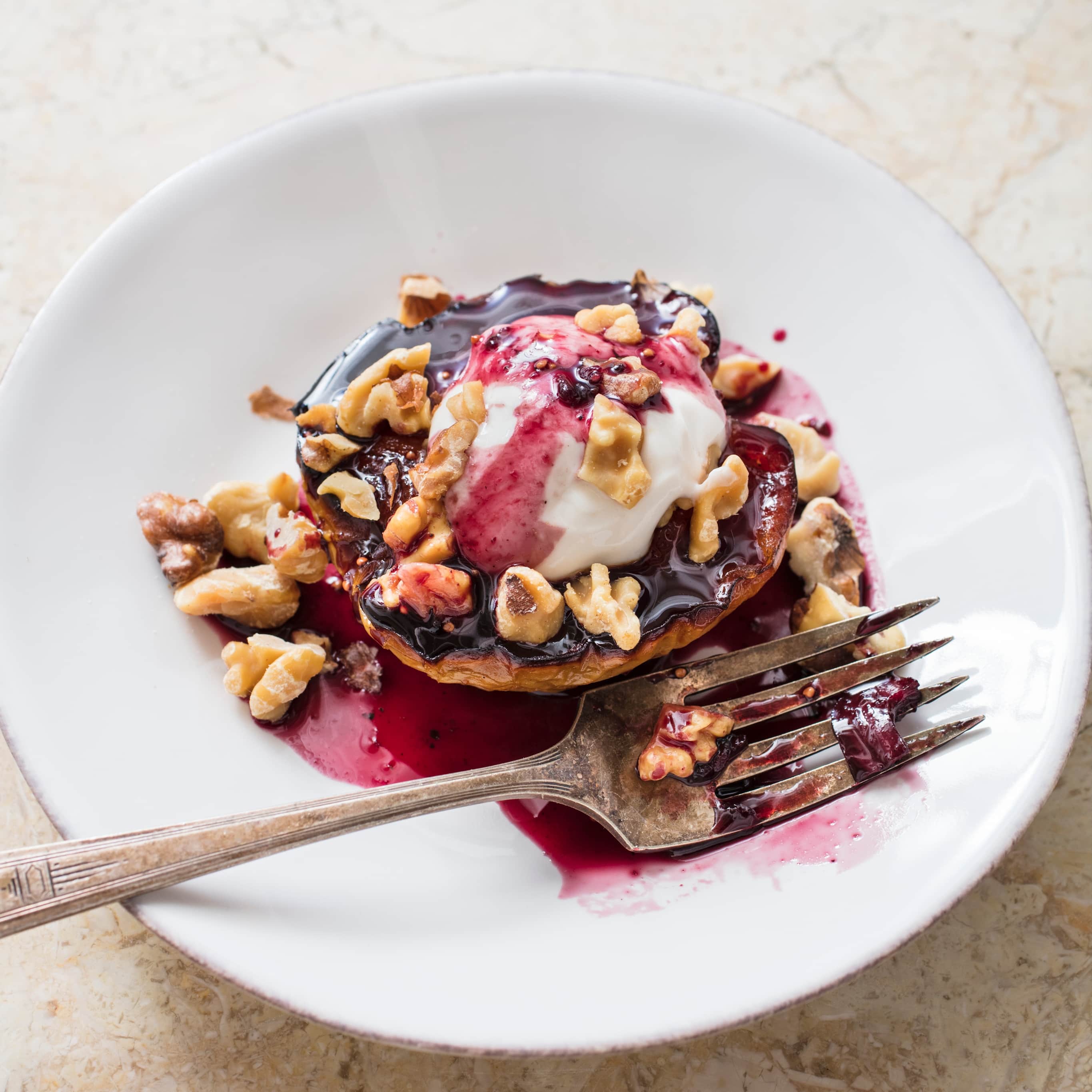 Skillet Roasted Apples with Dried Figs and Walnuts