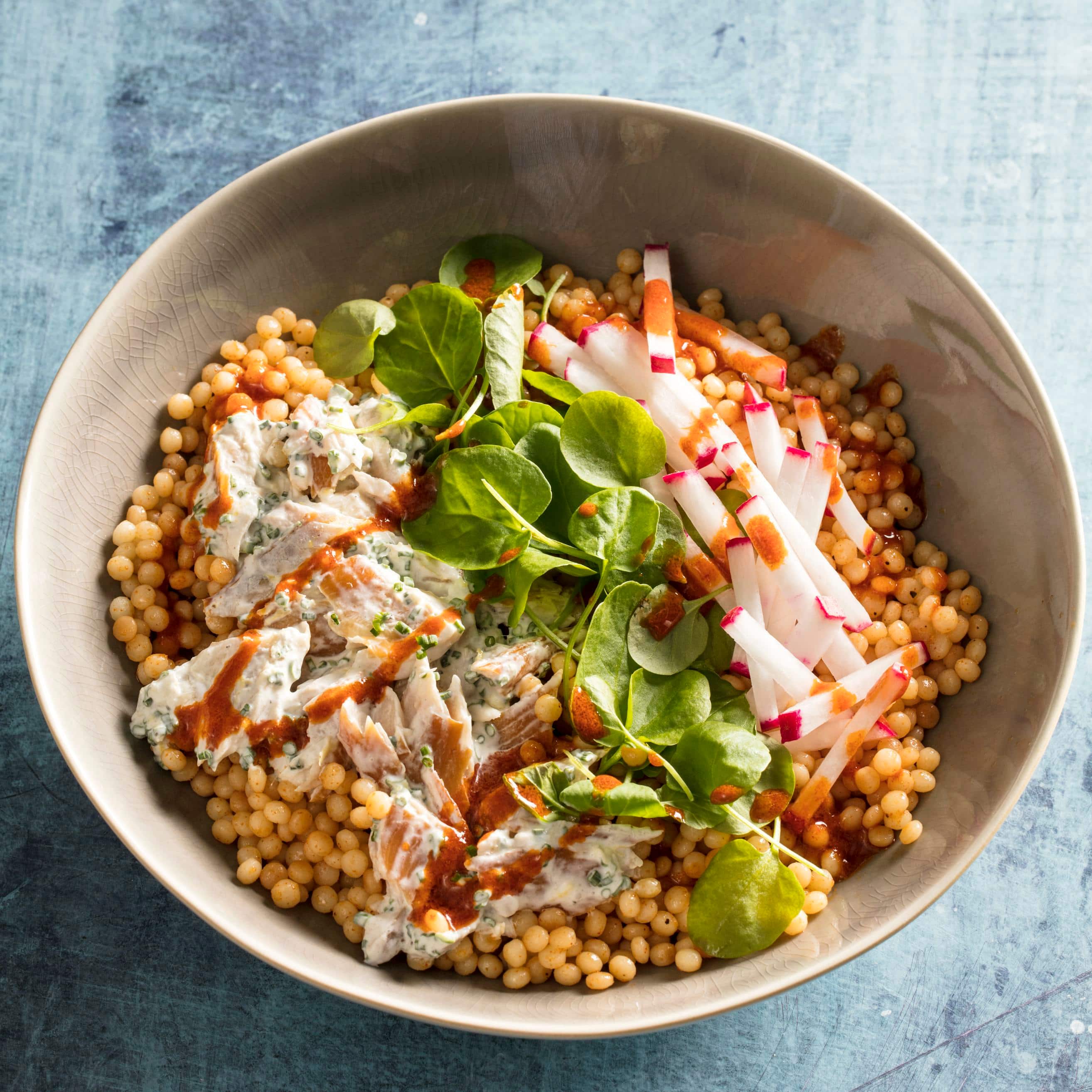 Smoked Trout and Pearl Couscous Bowl