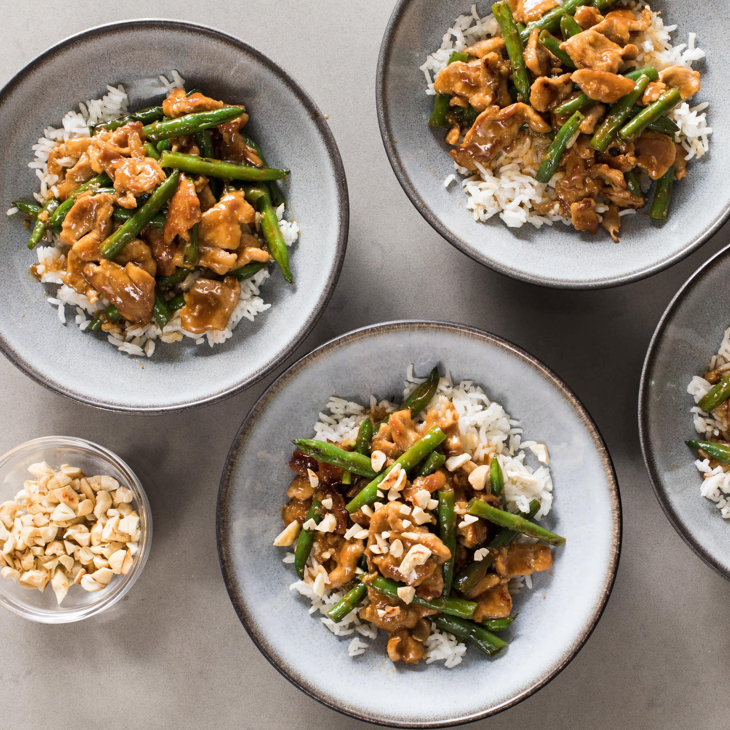 8386 Stir Fried Pork With Green Beans And Cashews
