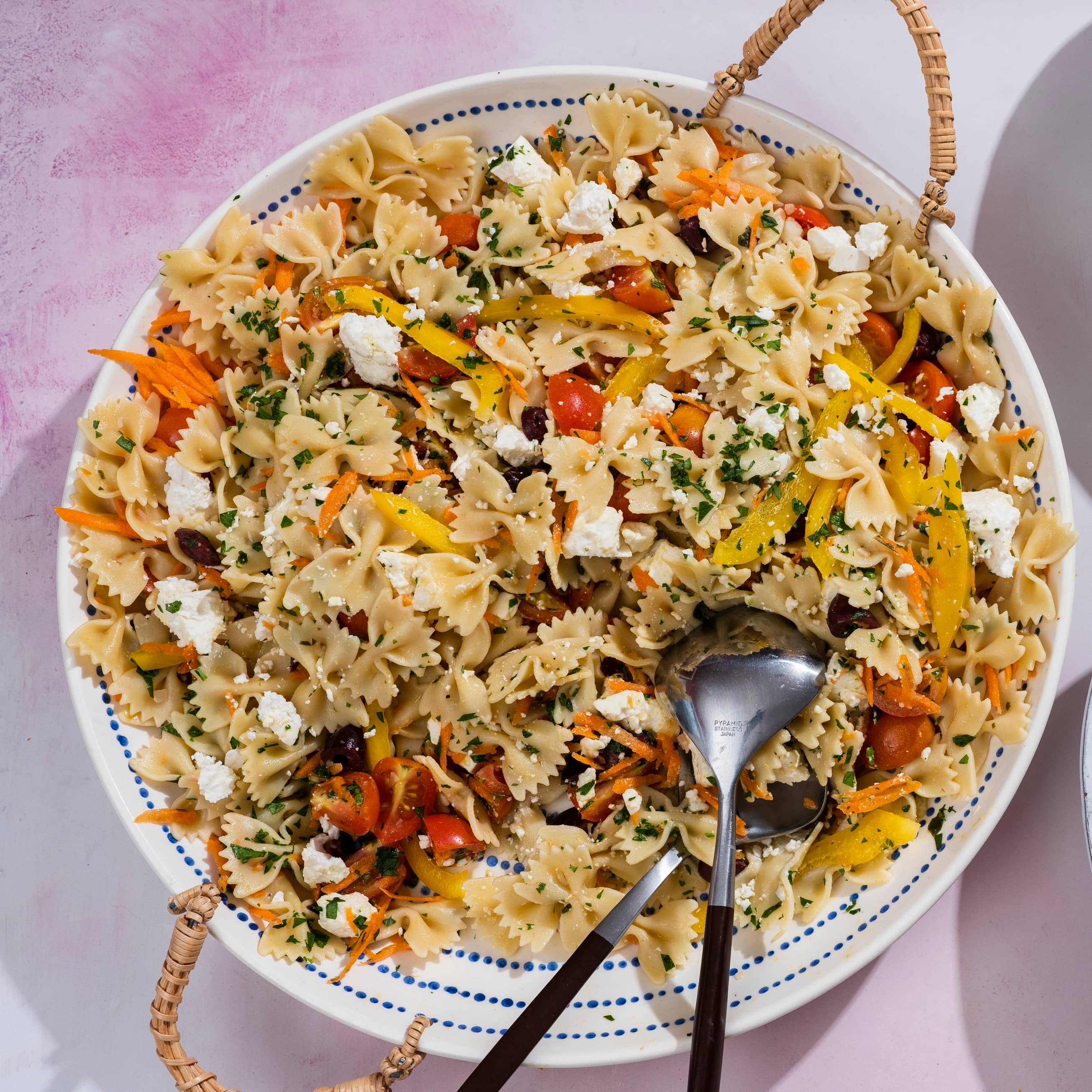 Summer Garden Pasta Salad with Olives and Feta