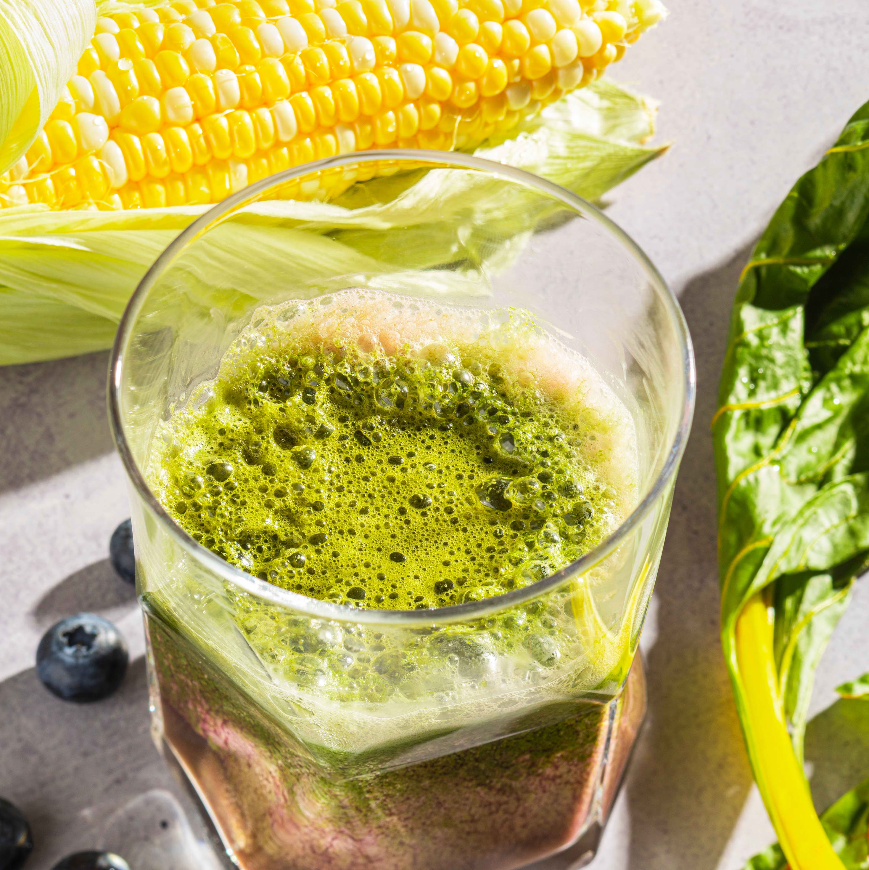 Sweet Corn and Blueberry Juice