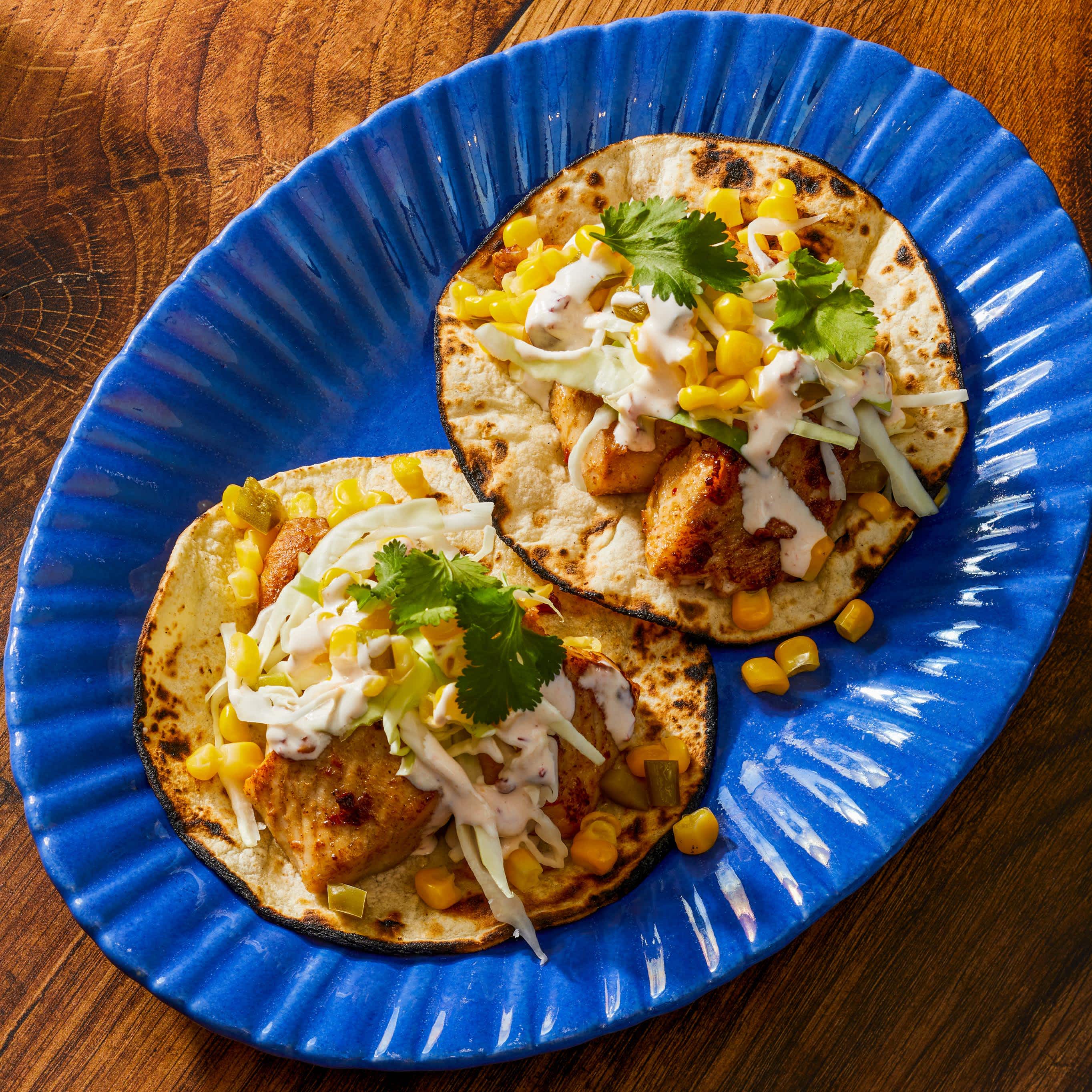 Tilapia Tacos with Quick Corn Relish