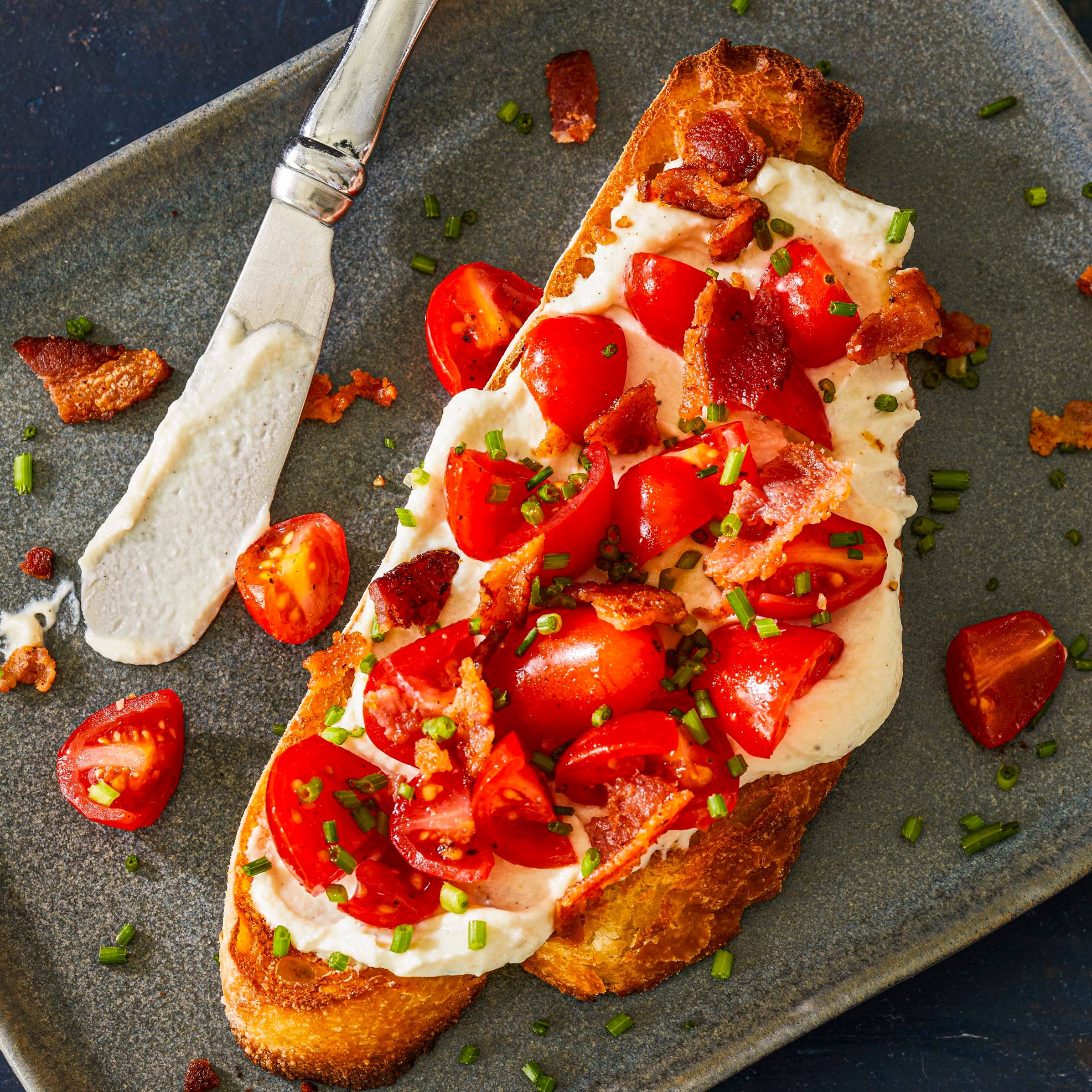 Tomato Bruschetta with Bacon and Blue Cheese | America's Test Kitchen