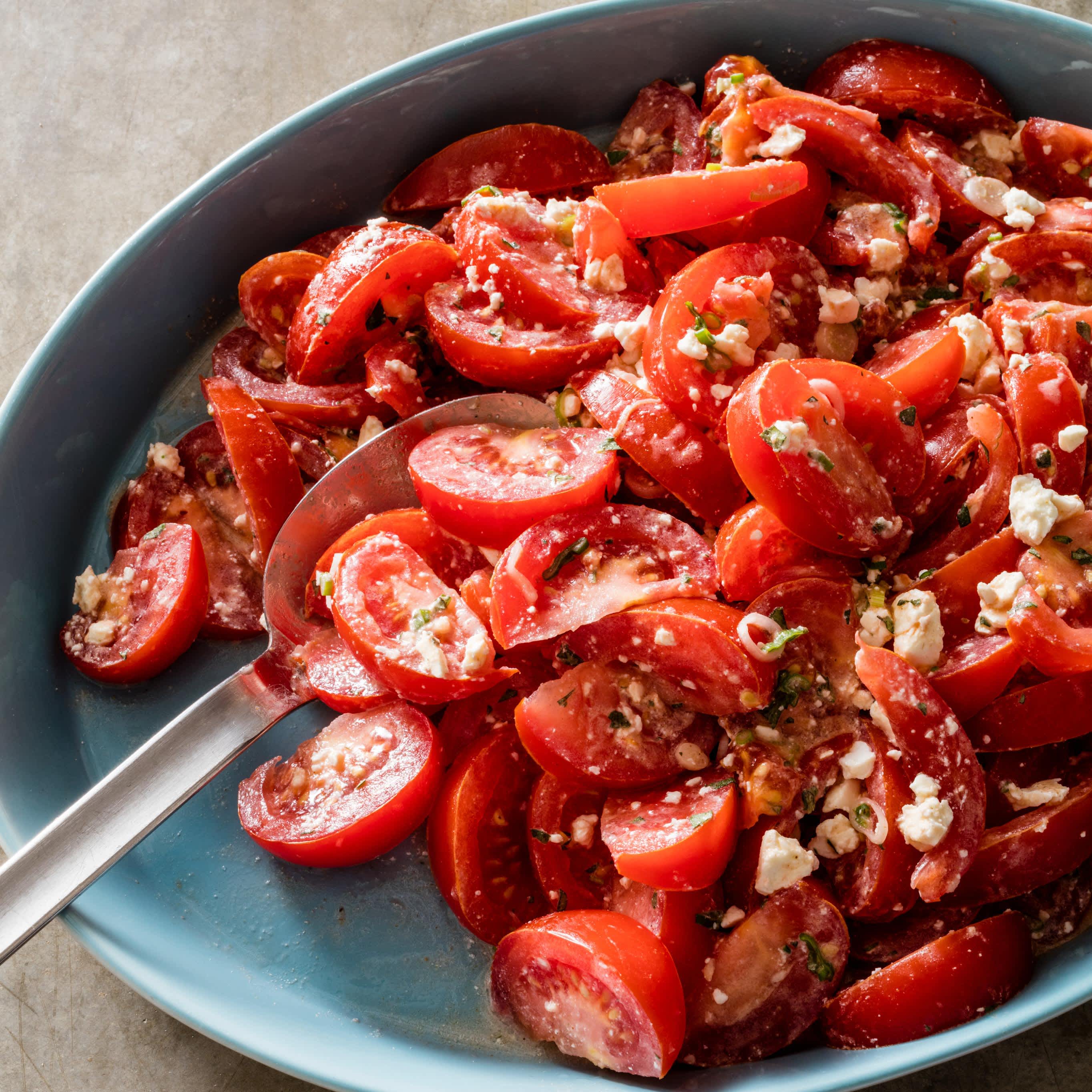 Tomato Salad with Feta and Cumin-Yogurt Dressing