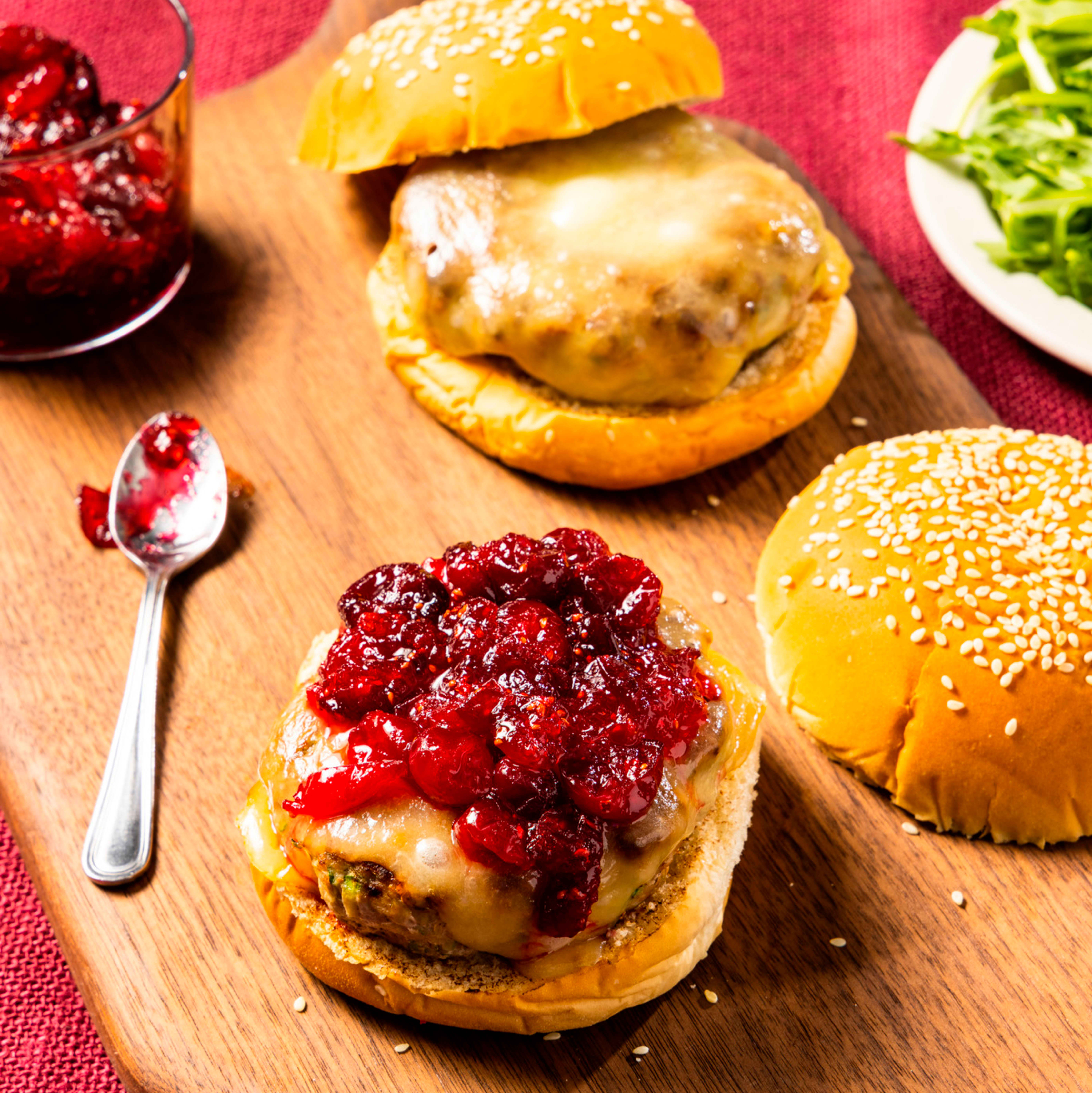 Turkey-Zucchini Burgers with Cranberry Relish