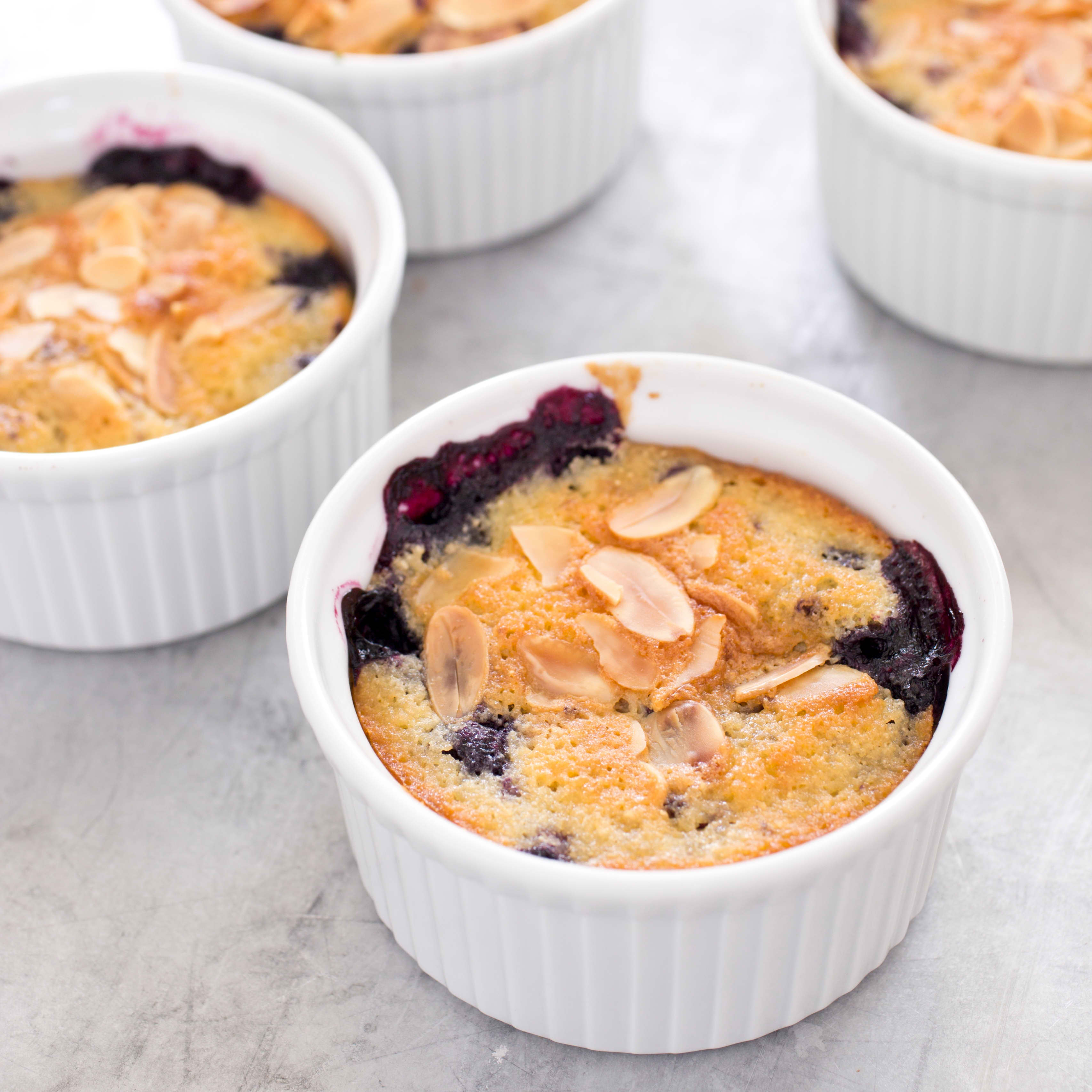 Gluten-Free Individual Blueberry-Almond Buckles