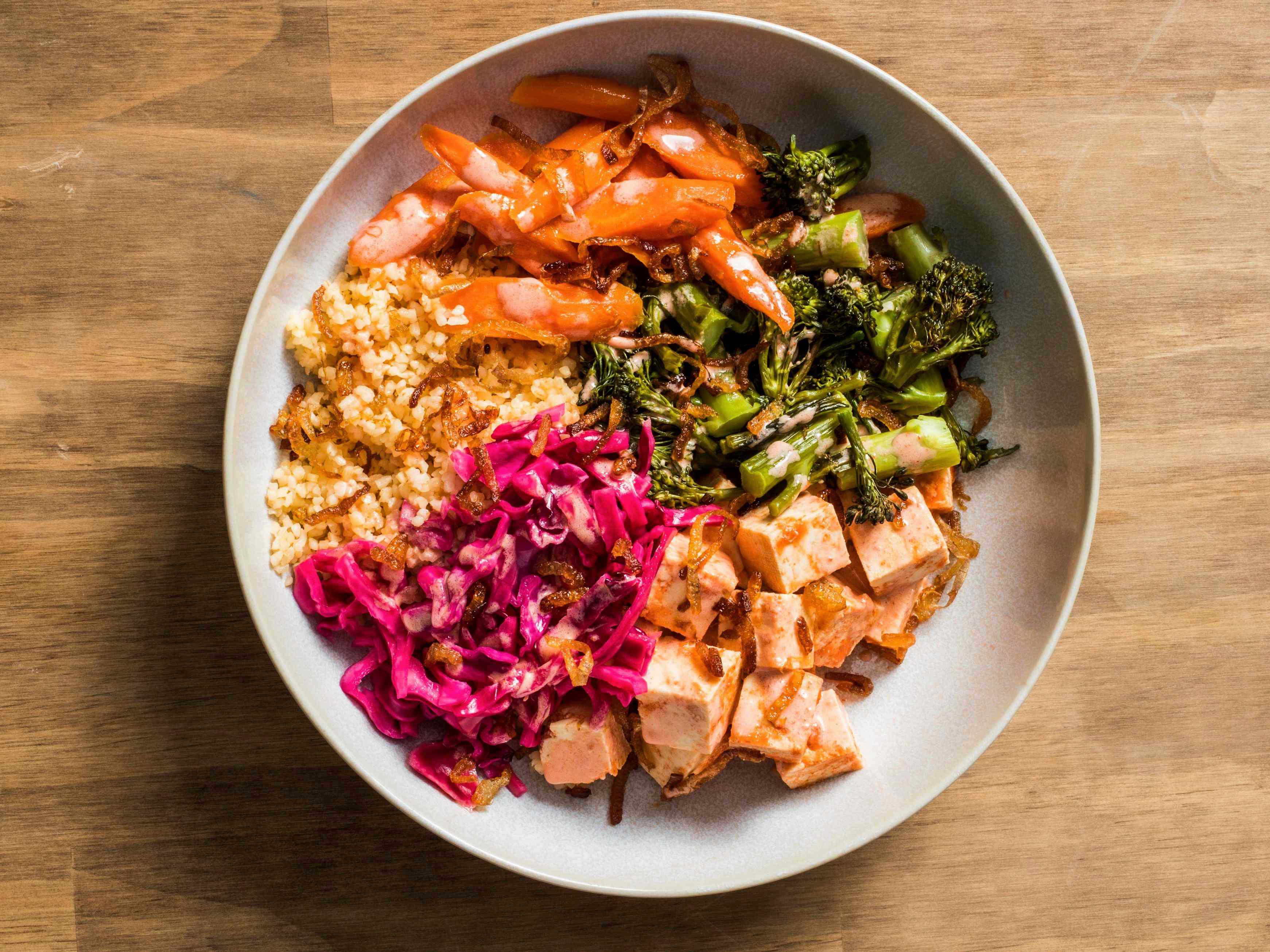 Bulgur Bowl with Vegetables and Marinated Tofu | America's Test Kitchen