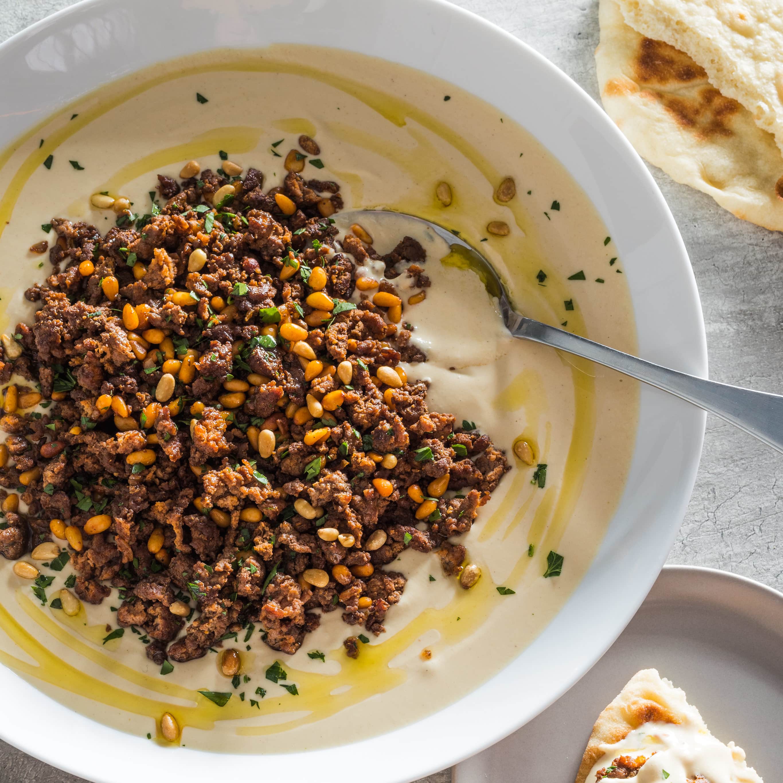 Ultracreamy Hummus with Baharat-Spiced Beef Topping | America's Test Kitchen