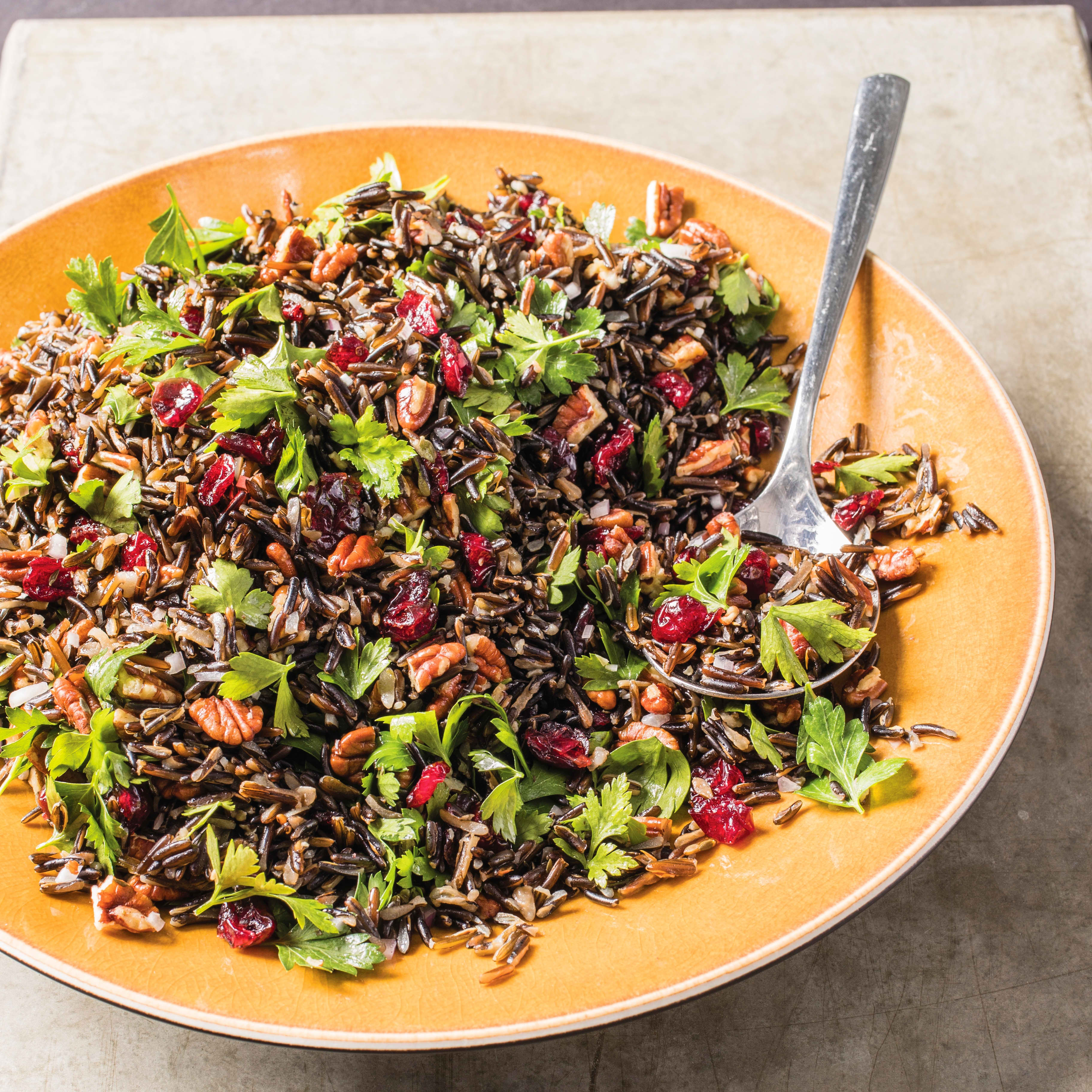 Pressure-Cooker Warm Wild Rice Salad with Pecans and Cranberries