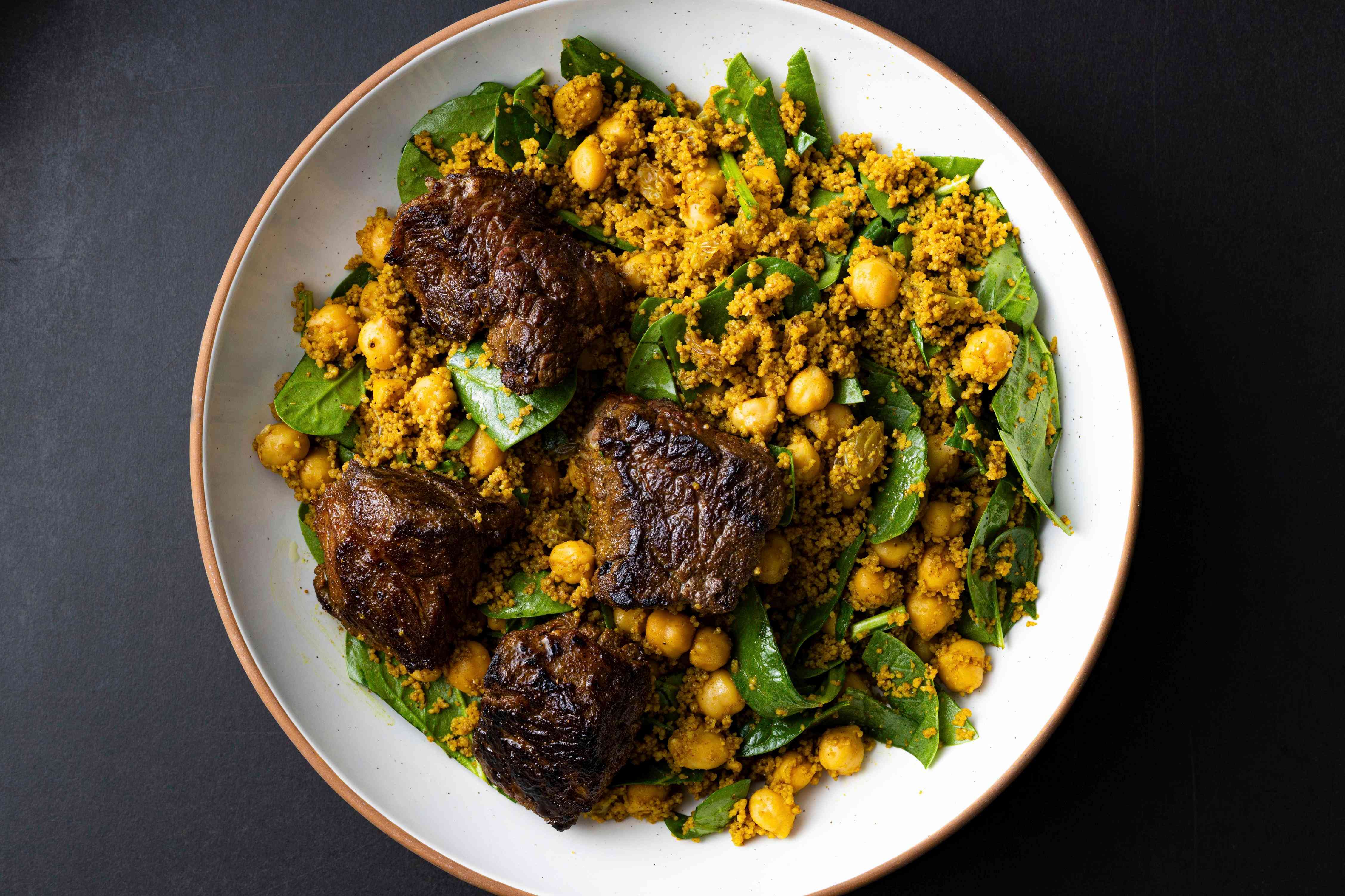 Moroccan Steak Tips and Couscous