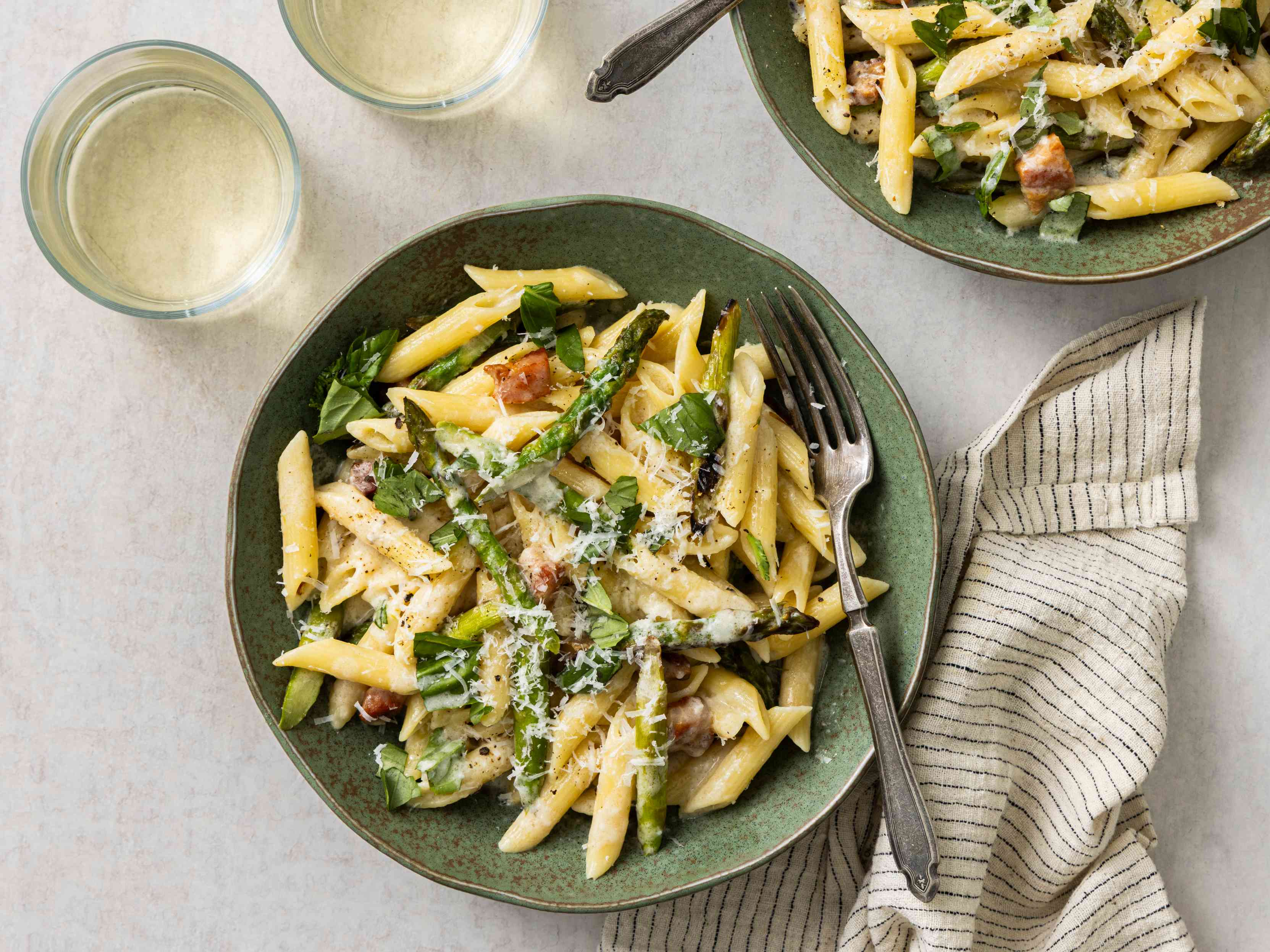 Penne with Pancetta and Asparagus