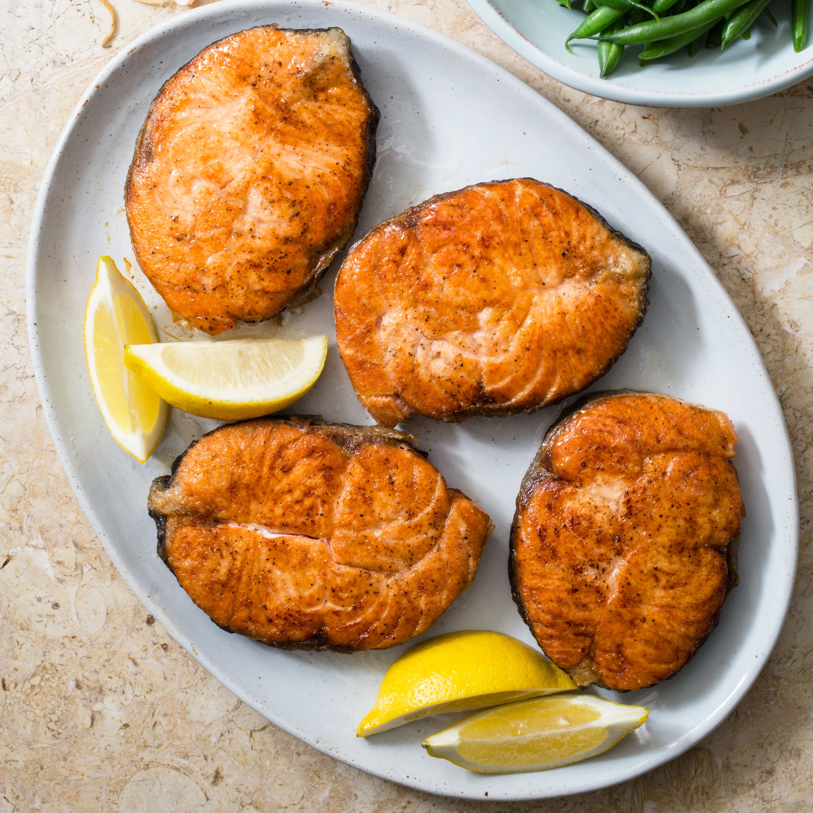 Pan Seared Salmon Steaks