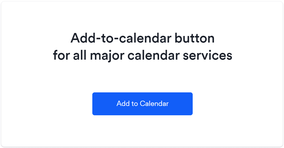 Add to Calendar Button for all major calendar services