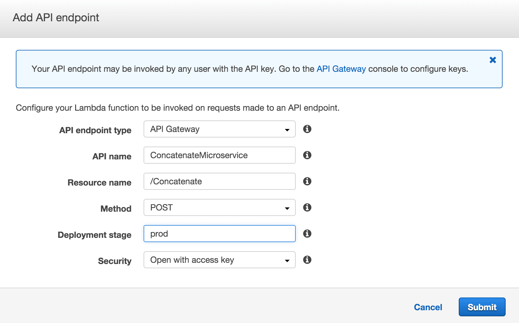 api endpoint settings