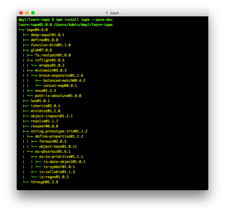 learn-tape-install-save-dev