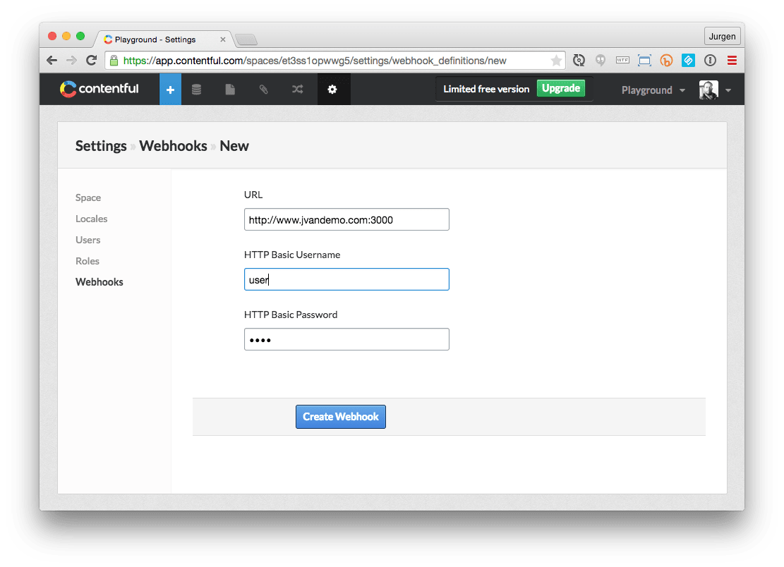 contentful-webhook