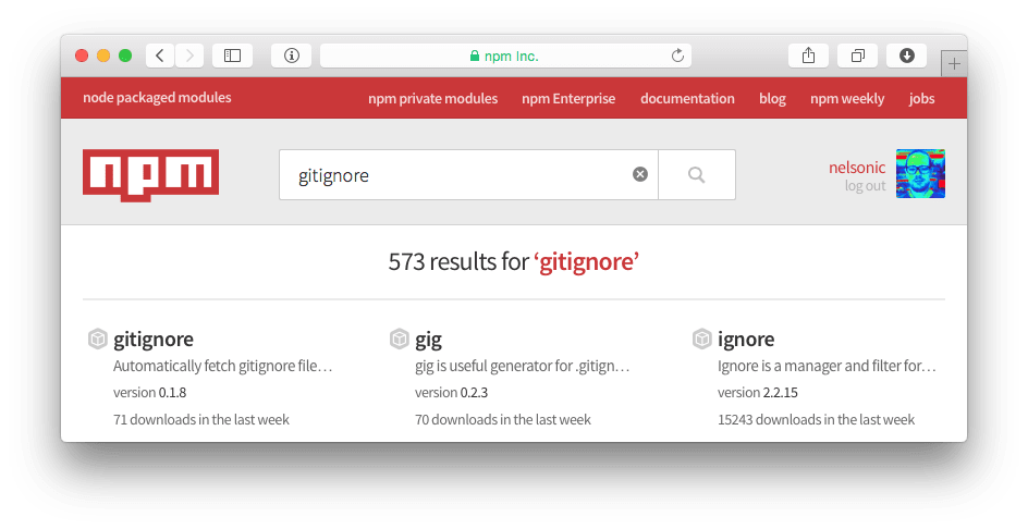 npm-search-for-gitignore