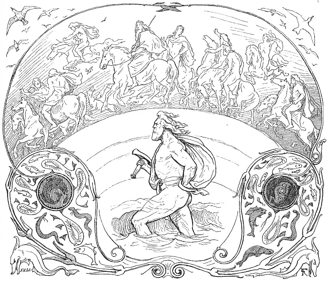 Thor wades while the æsir ride by Frølich