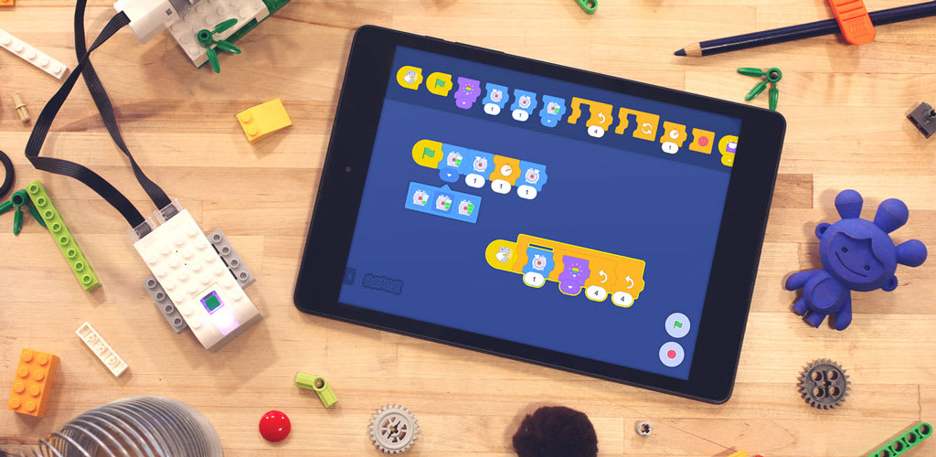 An image of Scratch Blocks running on a tablet