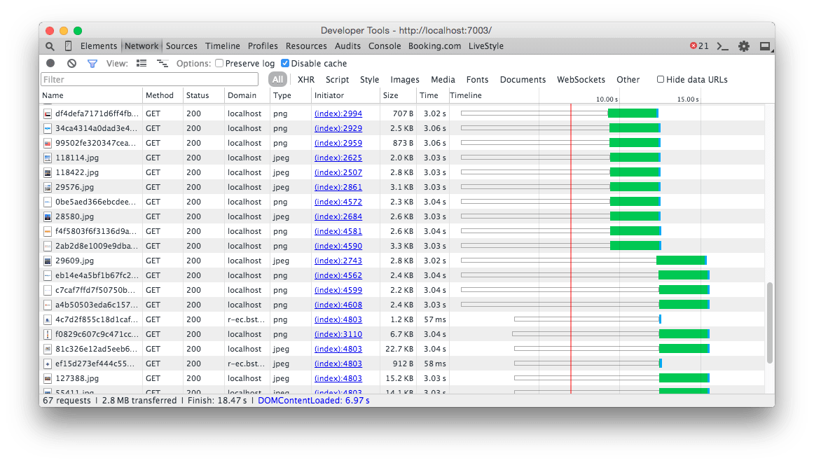 Network tab example