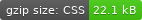 CSS gzip size