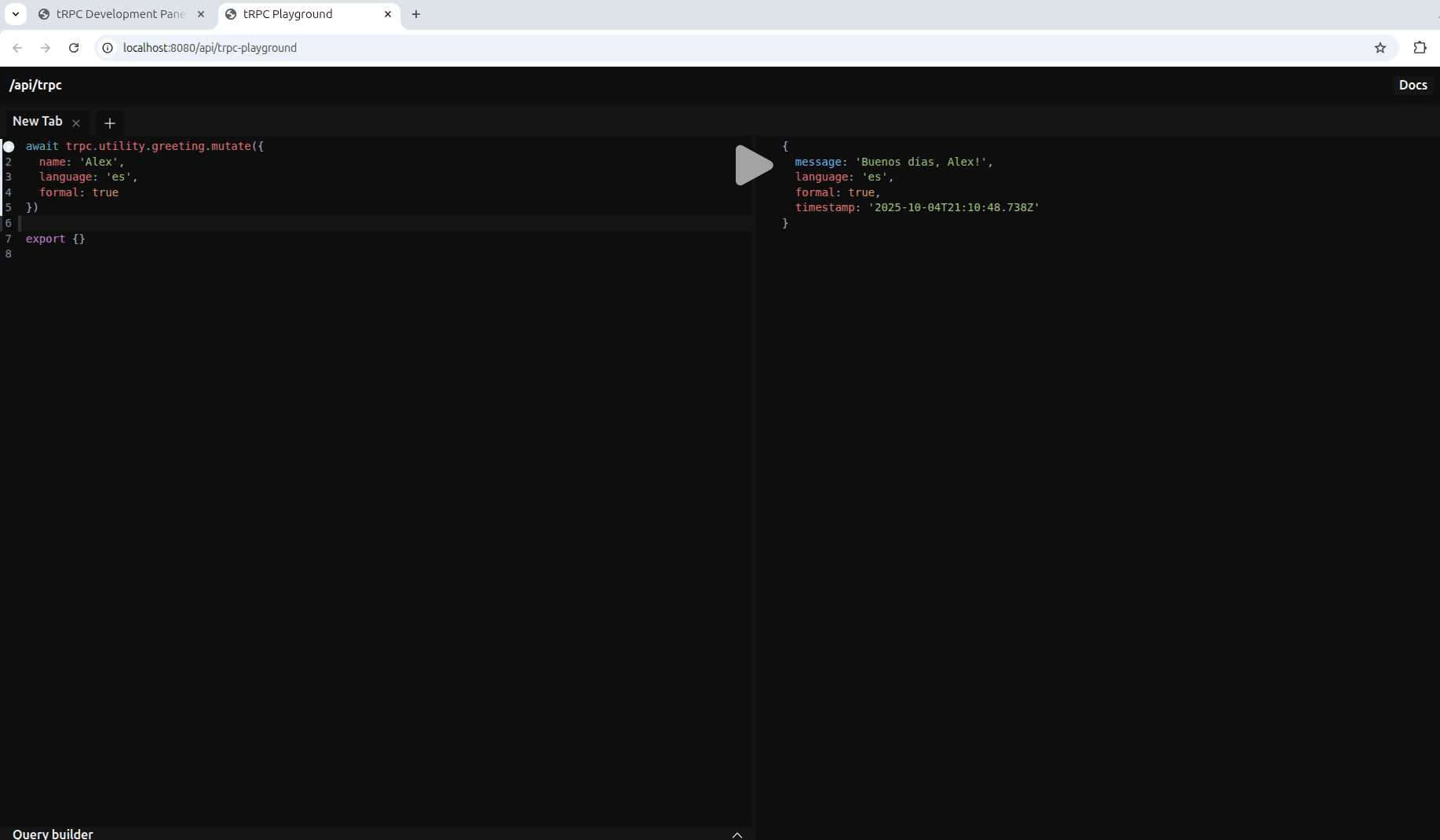 tRPC Playground Screenshot