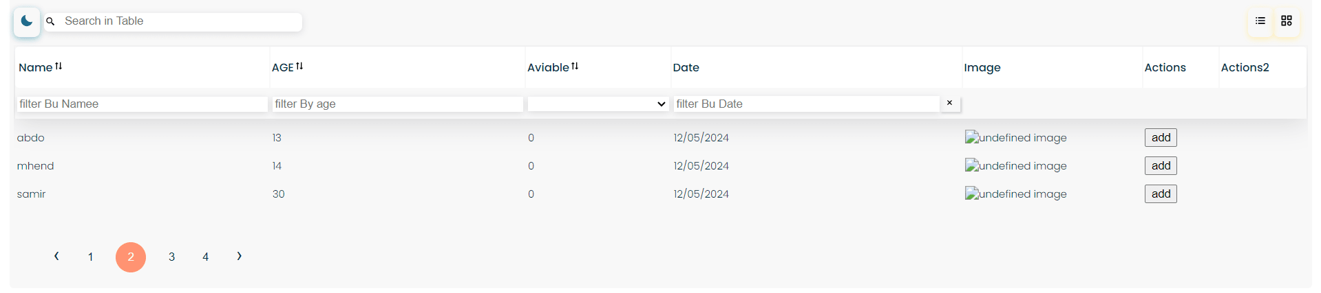 table image, table image