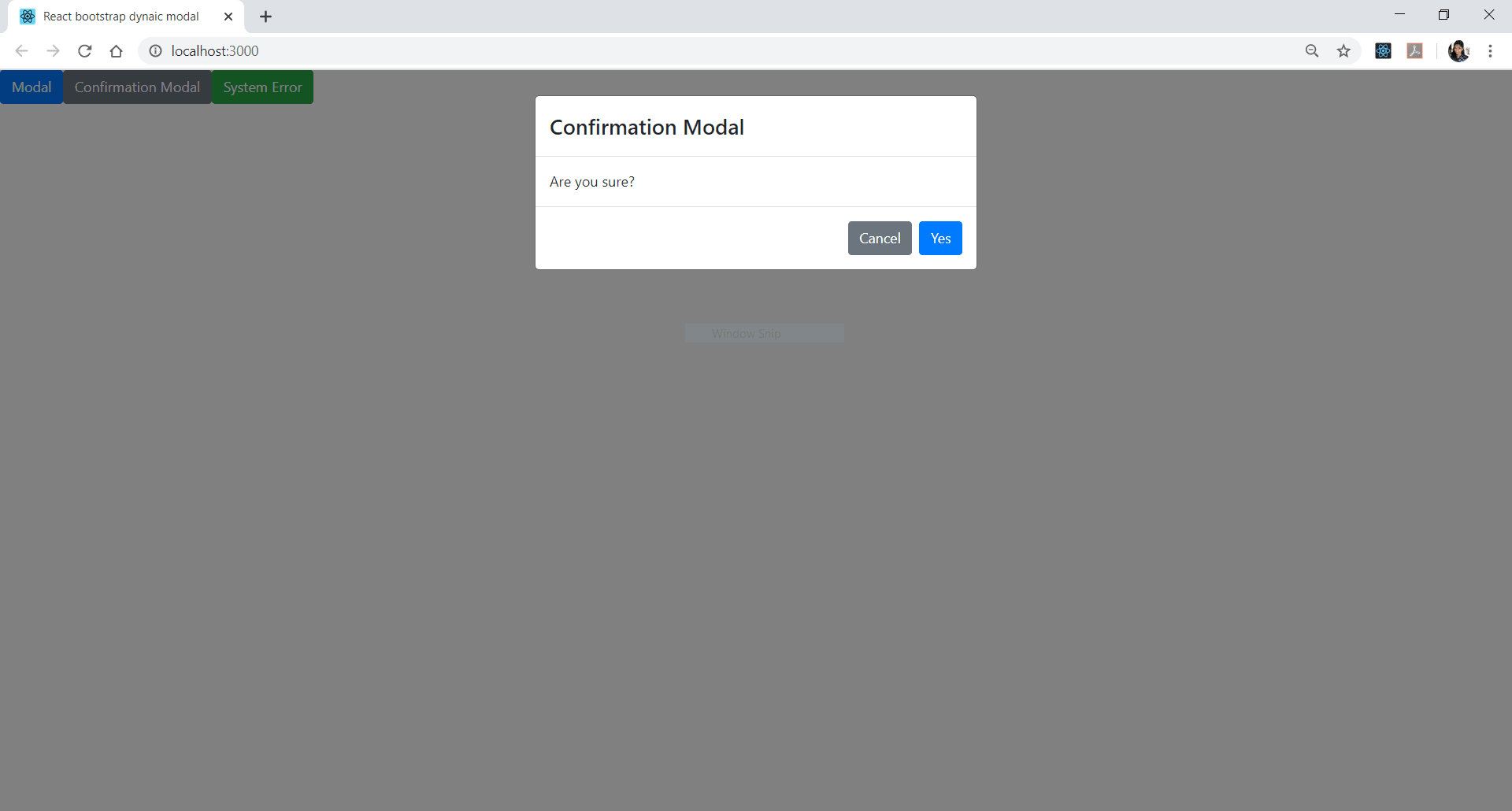 Confirmation Modal