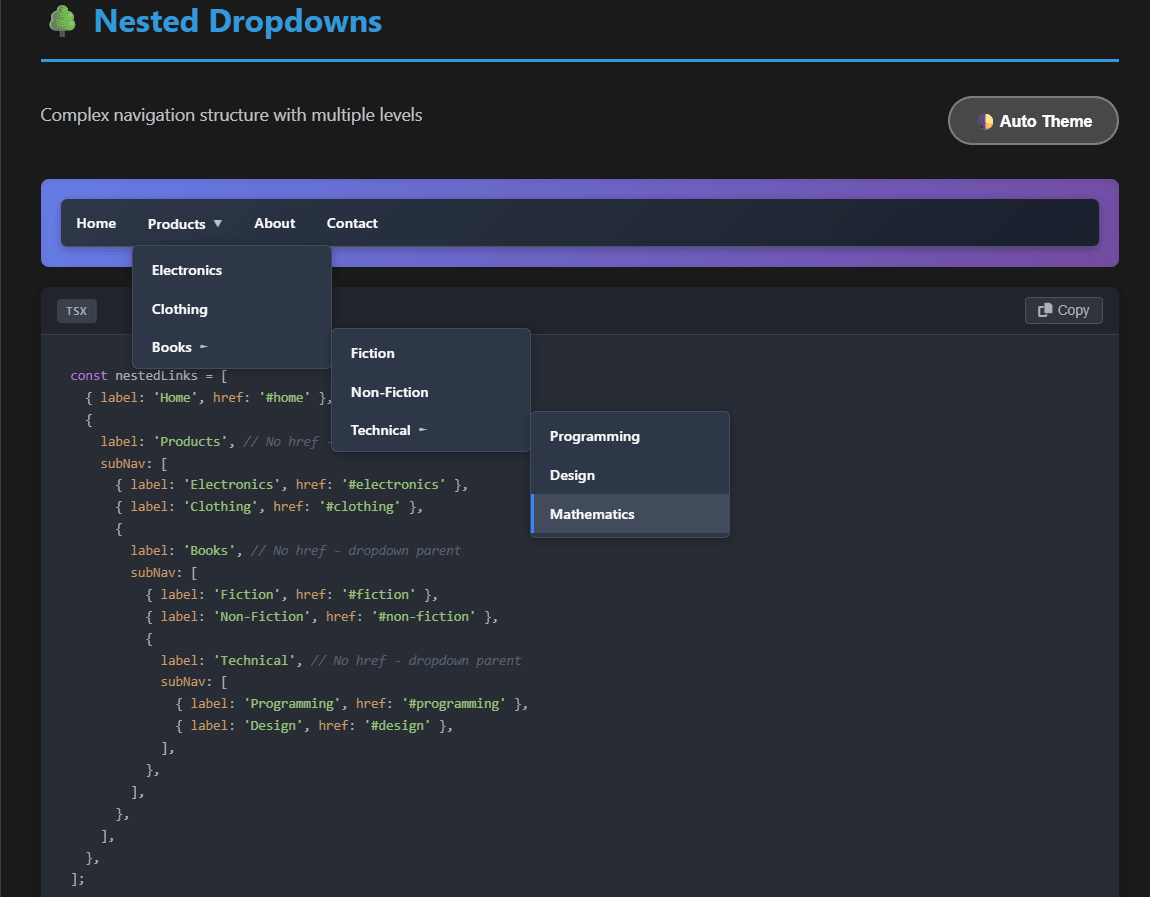 Complex Navigation Structure with Multiple Levels