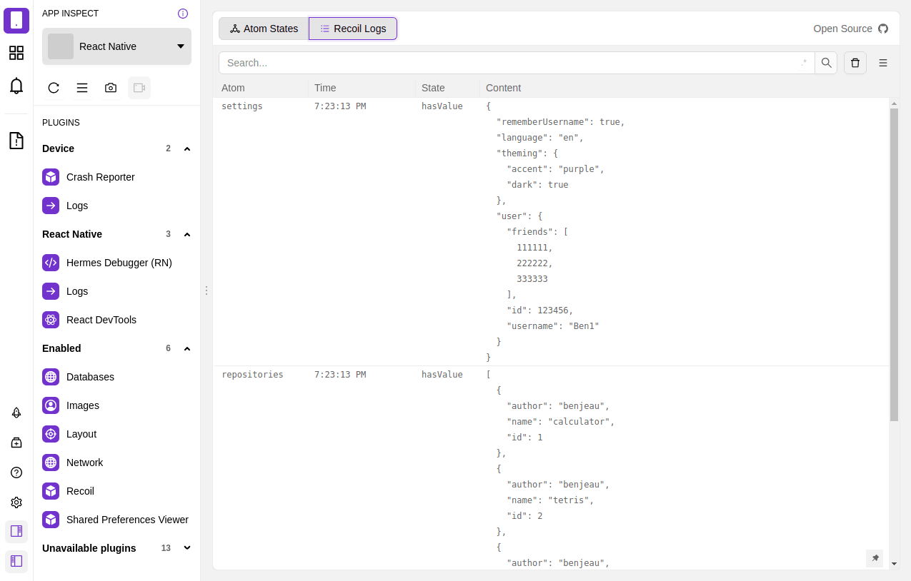 Recoil Logs Light