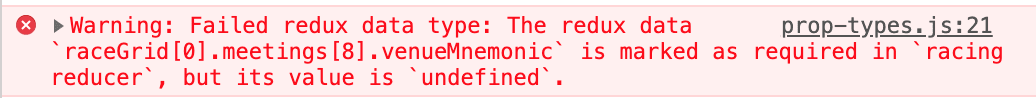 Sample error message