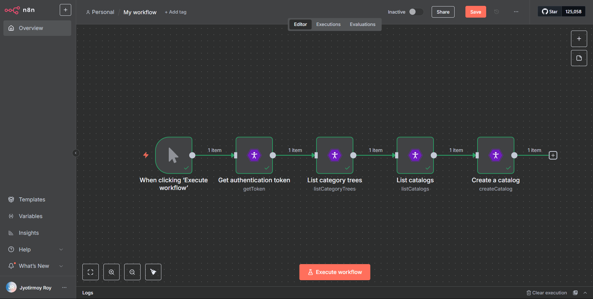 A basic workflow example using n8n Crownpeak PD Node A basic workflow example using n8n Crownpeak PD Node