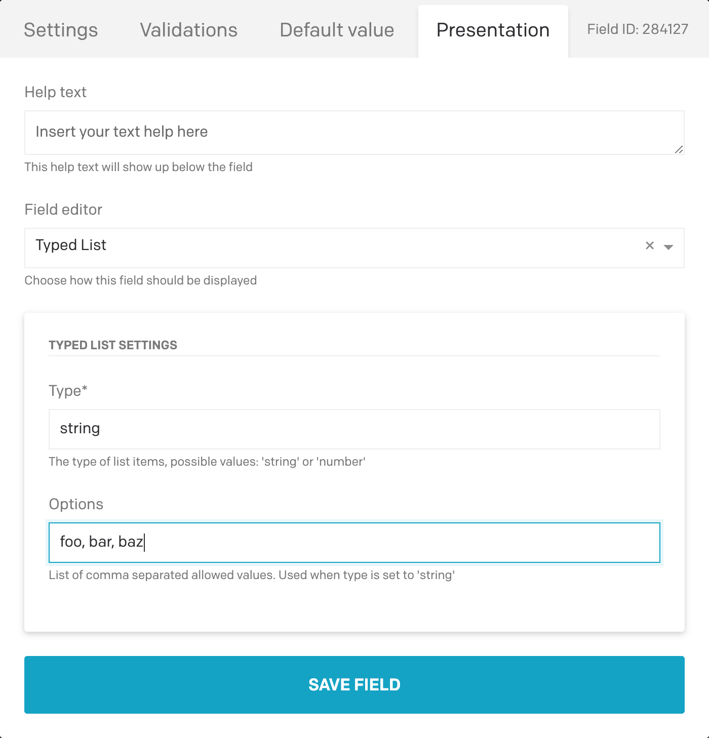 Configuring options