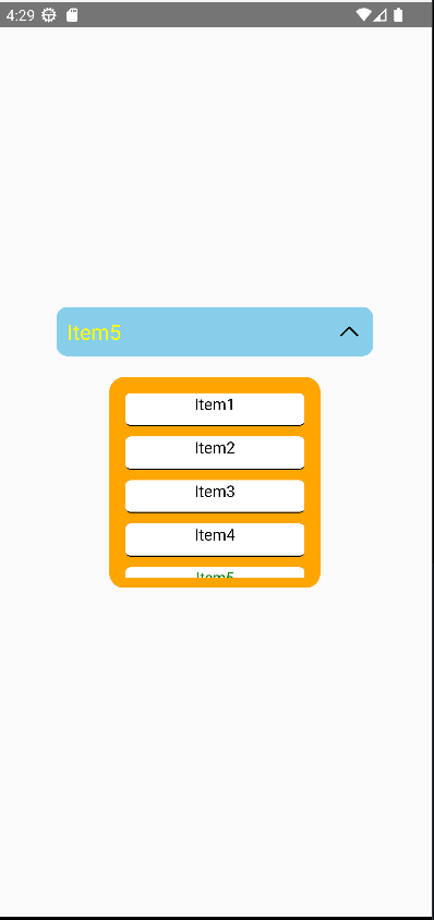 Output For dropdownContainer