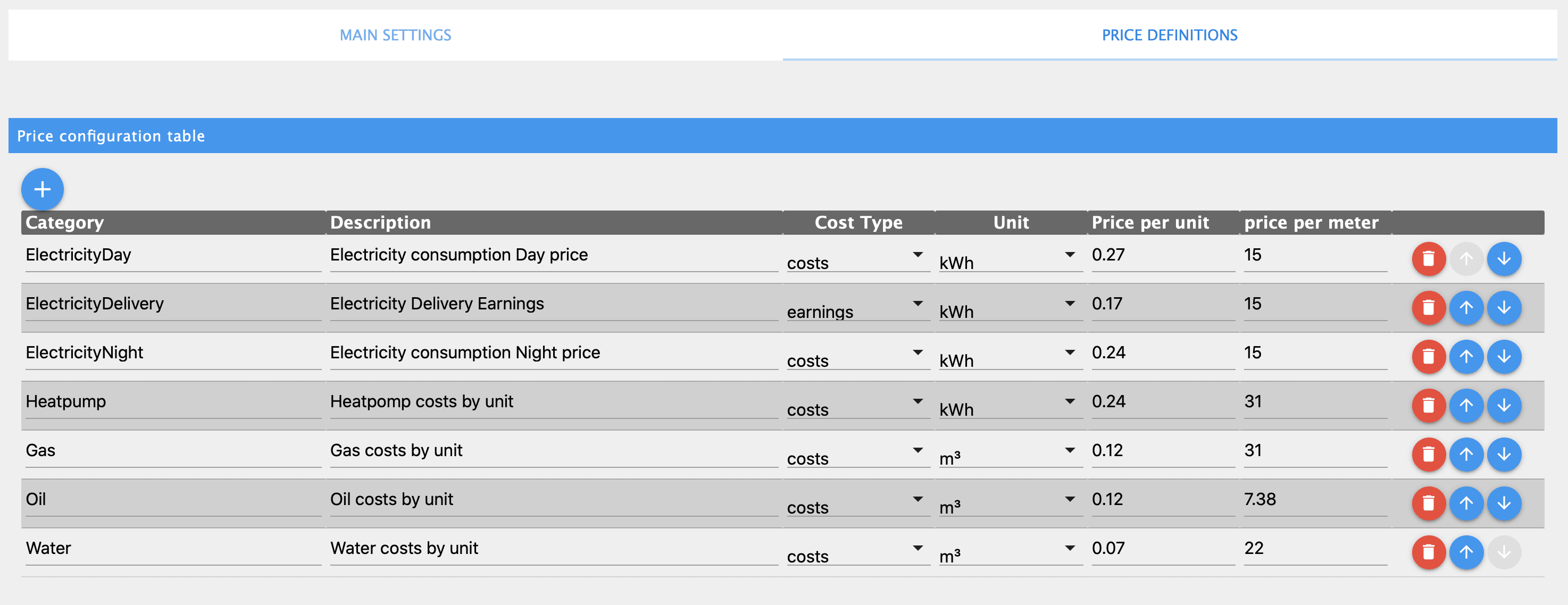 Main Settings