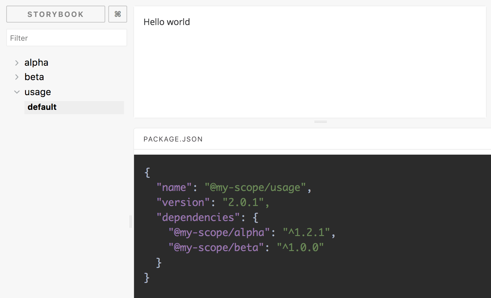 package.json demo