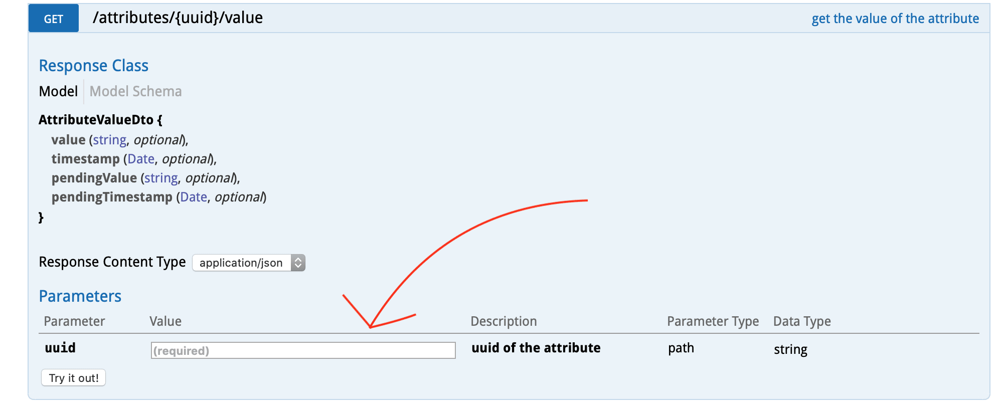 uuid value test API