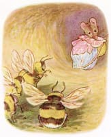 A drawing of bees