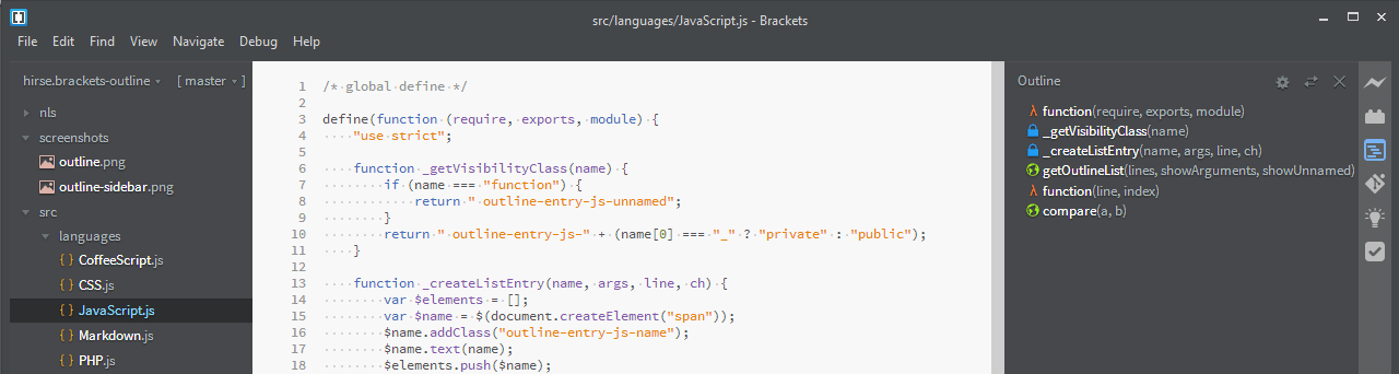 JavaScript Outline