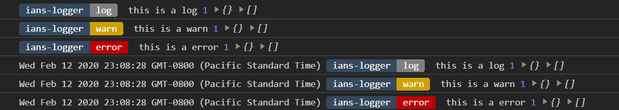 preview of base Logger commands