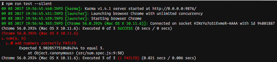 screenshot of karma nested reporter